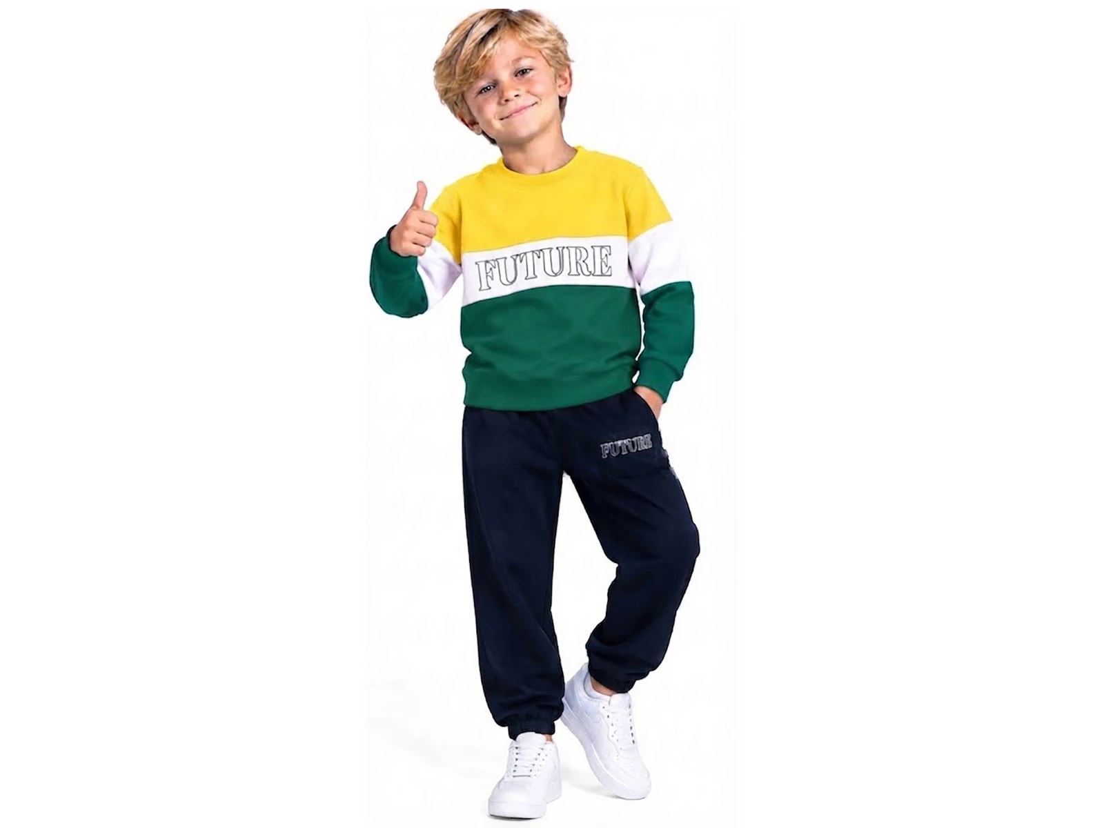 Toptan PALM LİFE Future Baskılı Erkek Takım  Toptan Bebek Çocuk Giyim - Beniz Kids