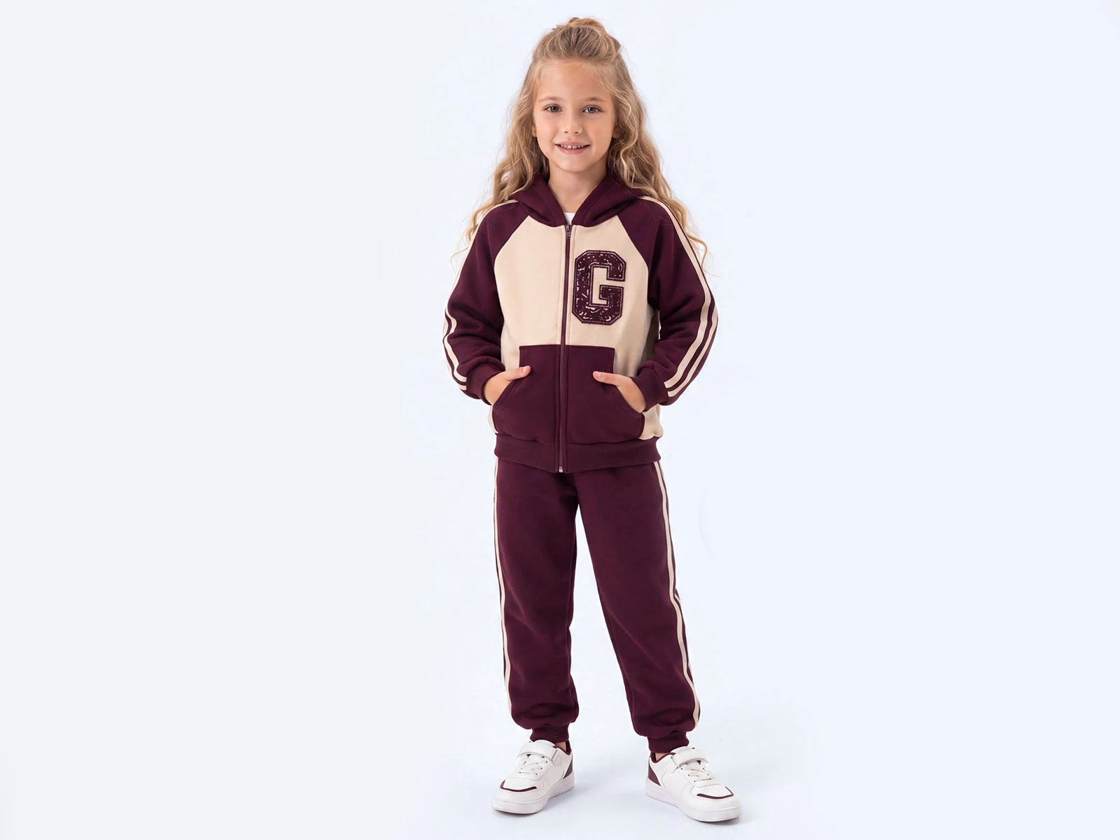 Toptan FEELY KİDS G Nakışlı Şardonlu 3 İp Kız Takım Toptan Bebek Çocuk Giyim - Beniz Kids