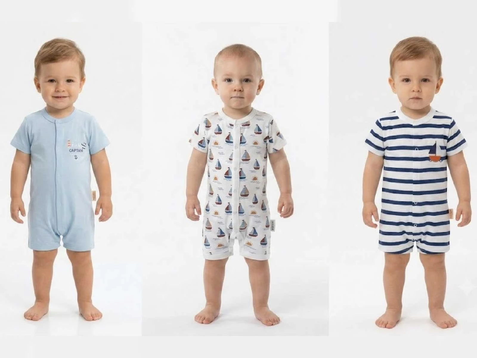 Gemi Baskılı Erkek Bebe Tulum