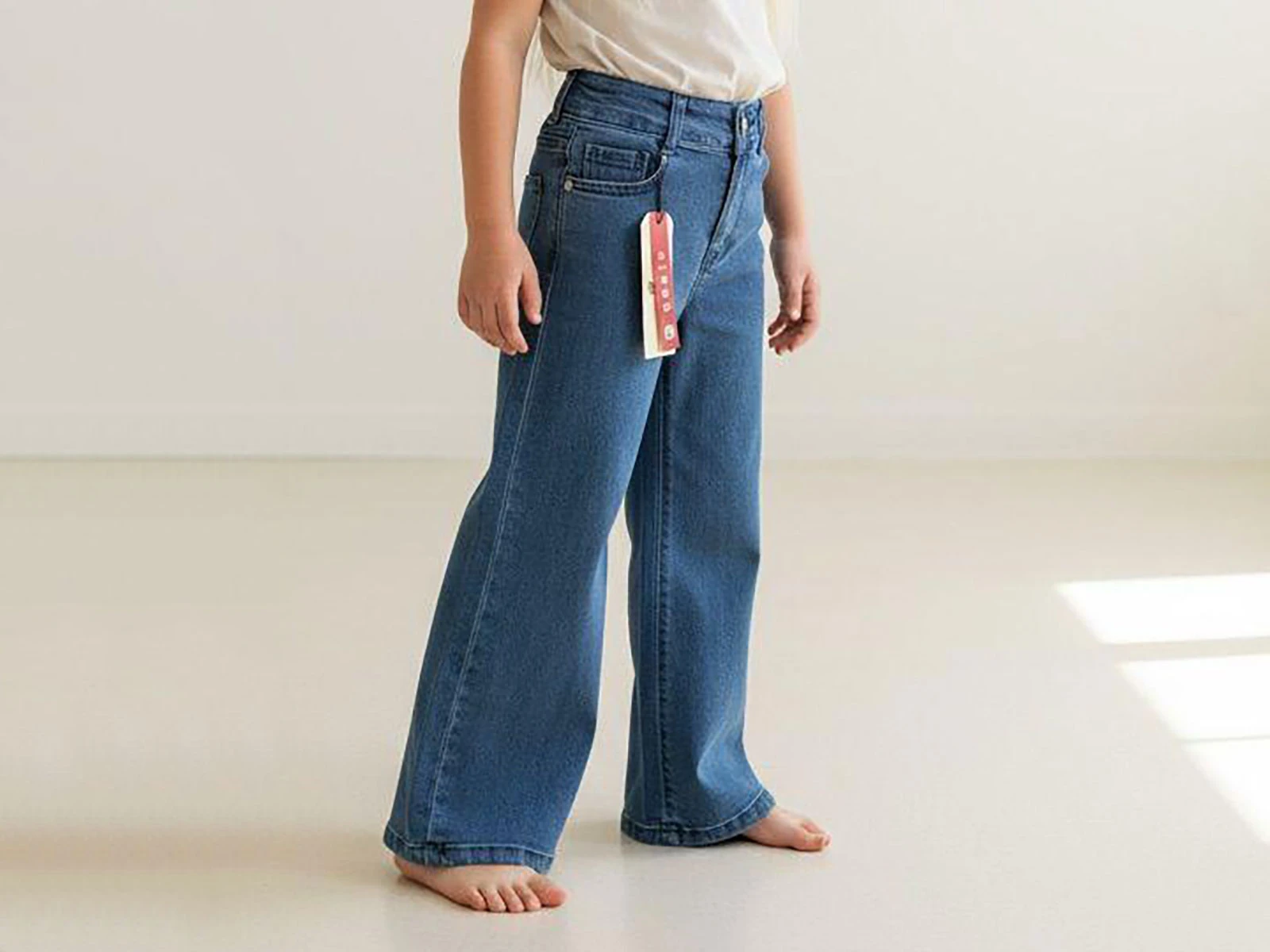 Geniş paça Kız Kot Pantolon