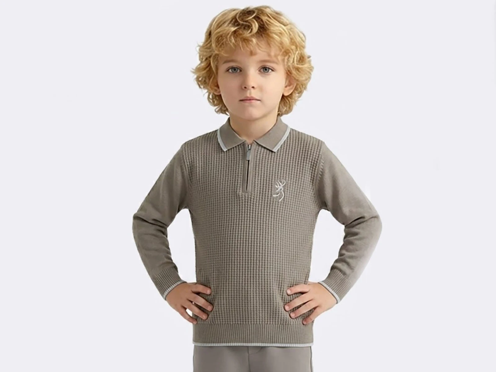 Toptan METEX Geyik Armalı Triko Polo Yaka Erkek Sweat  Toptan Bebek Çocuk Giyim - Beniz Kids