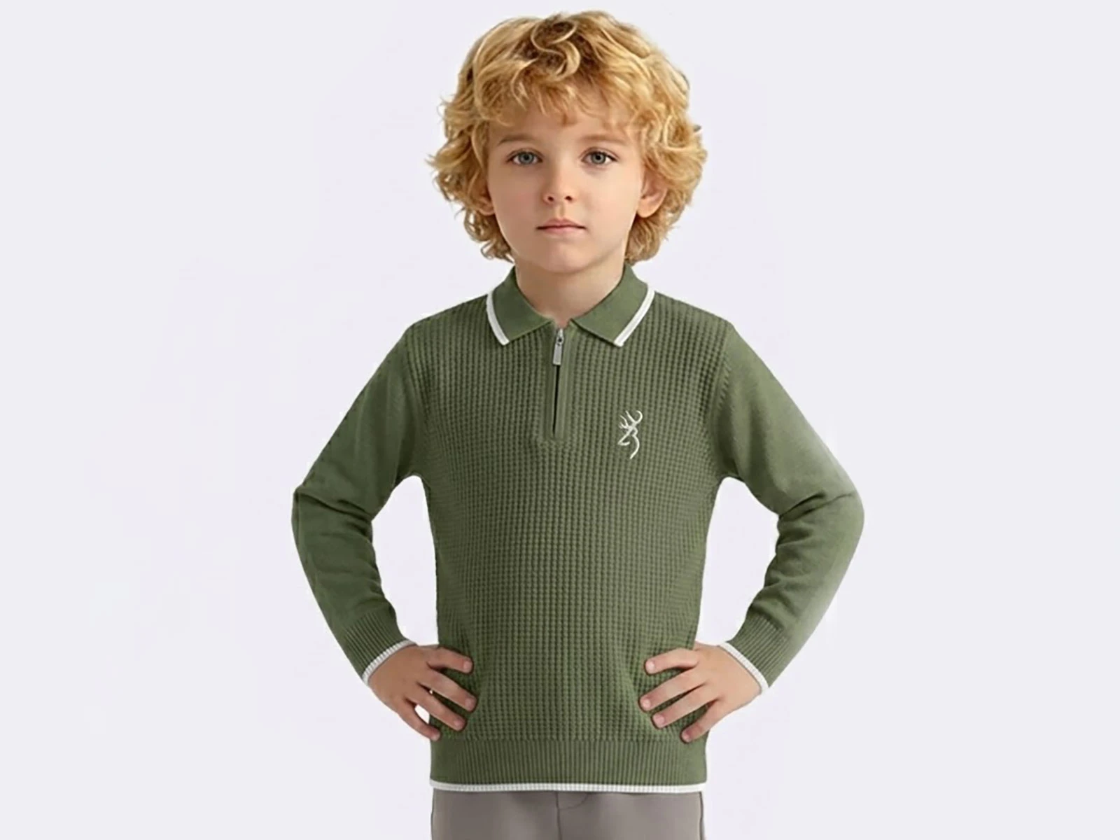 Toptan METEX Geyik Armalı Triko Polo Yaka Erkek Sweat  Toptan Bebek Çocuk Giyim - Beniz Kids
