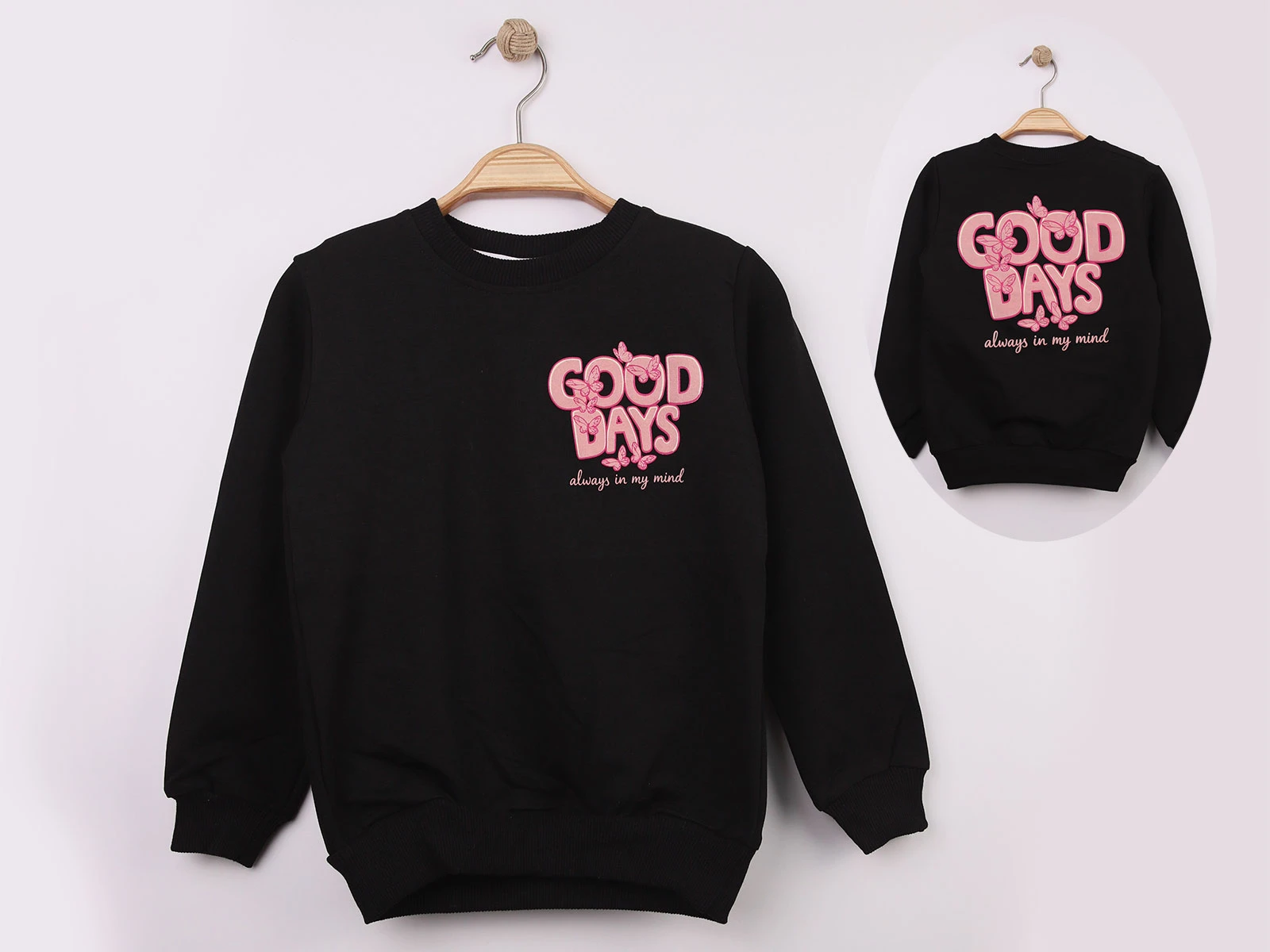 Toptan WENGE KİDS Good Baskılı Kız Sweat  Toptan Bebek Çocuk Giyim - Beniz Kids