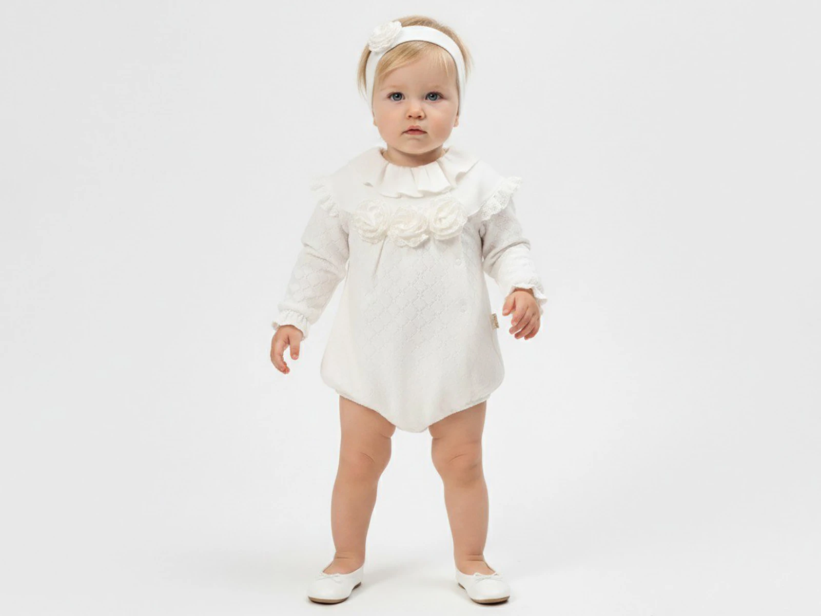 Güllü Nakışlı Kız Bebe Romper