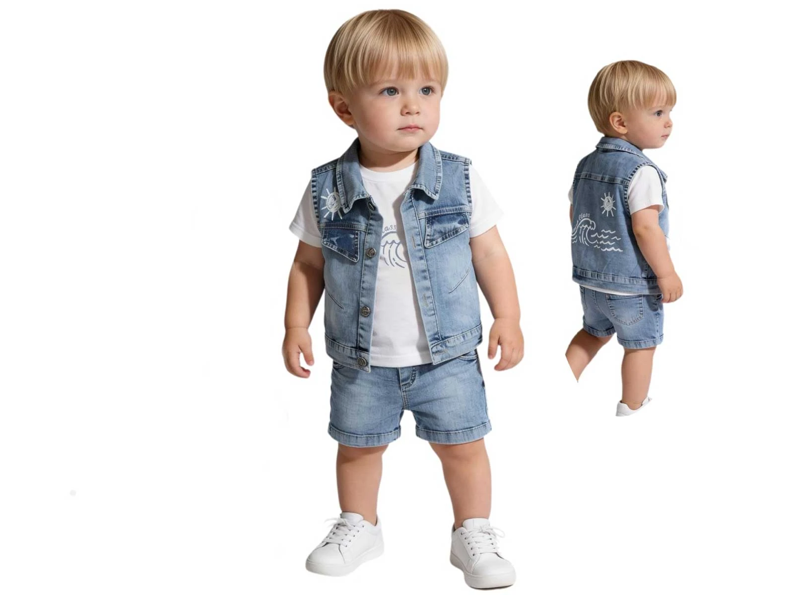 Güneş Baskılı Erkek Bebe Takım 