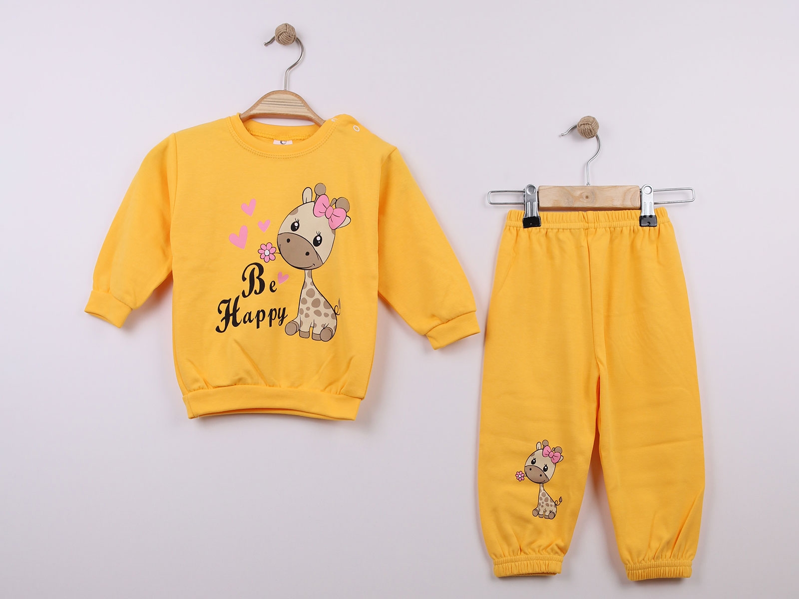 Happy Baskılı Kız Pijama Takım 