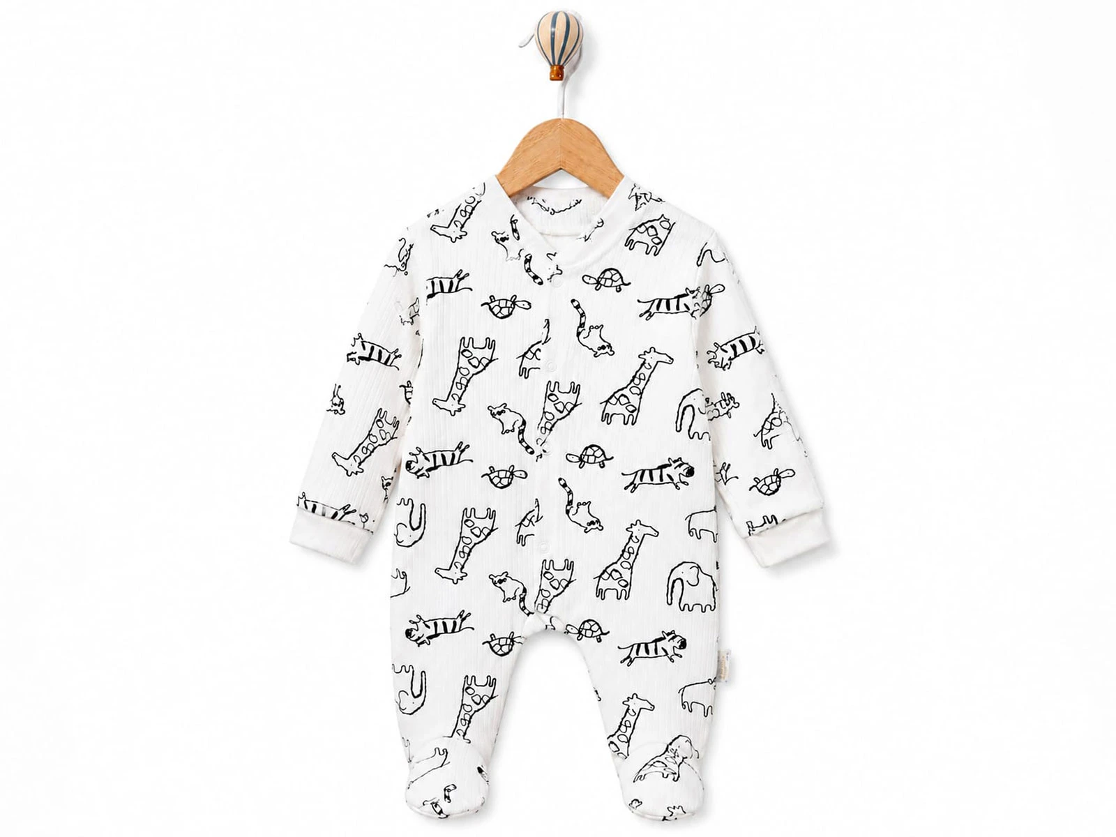 Toptan SÜPERMİNİ  Hayvan Baskılı Erkek Bebe Tulum  Toptan Bebek Çocuk Giyim - Beniz Kids