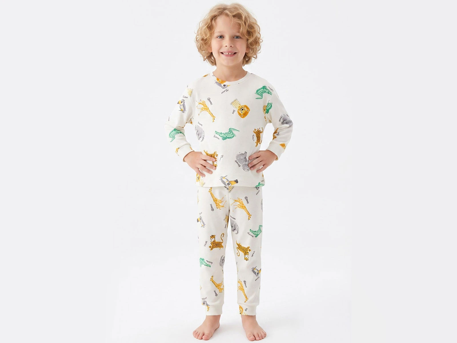 Hayvan Baskılı Erkek Pijama Takım
