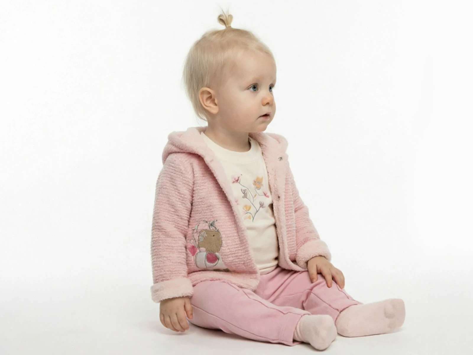 Toptan ELCİ BABY Hayvan Baskılı Peluş İçli Hırkalı Bebe Üçlü Takım  Toptan Bebek Çocuk Giyim - Beniz Kids