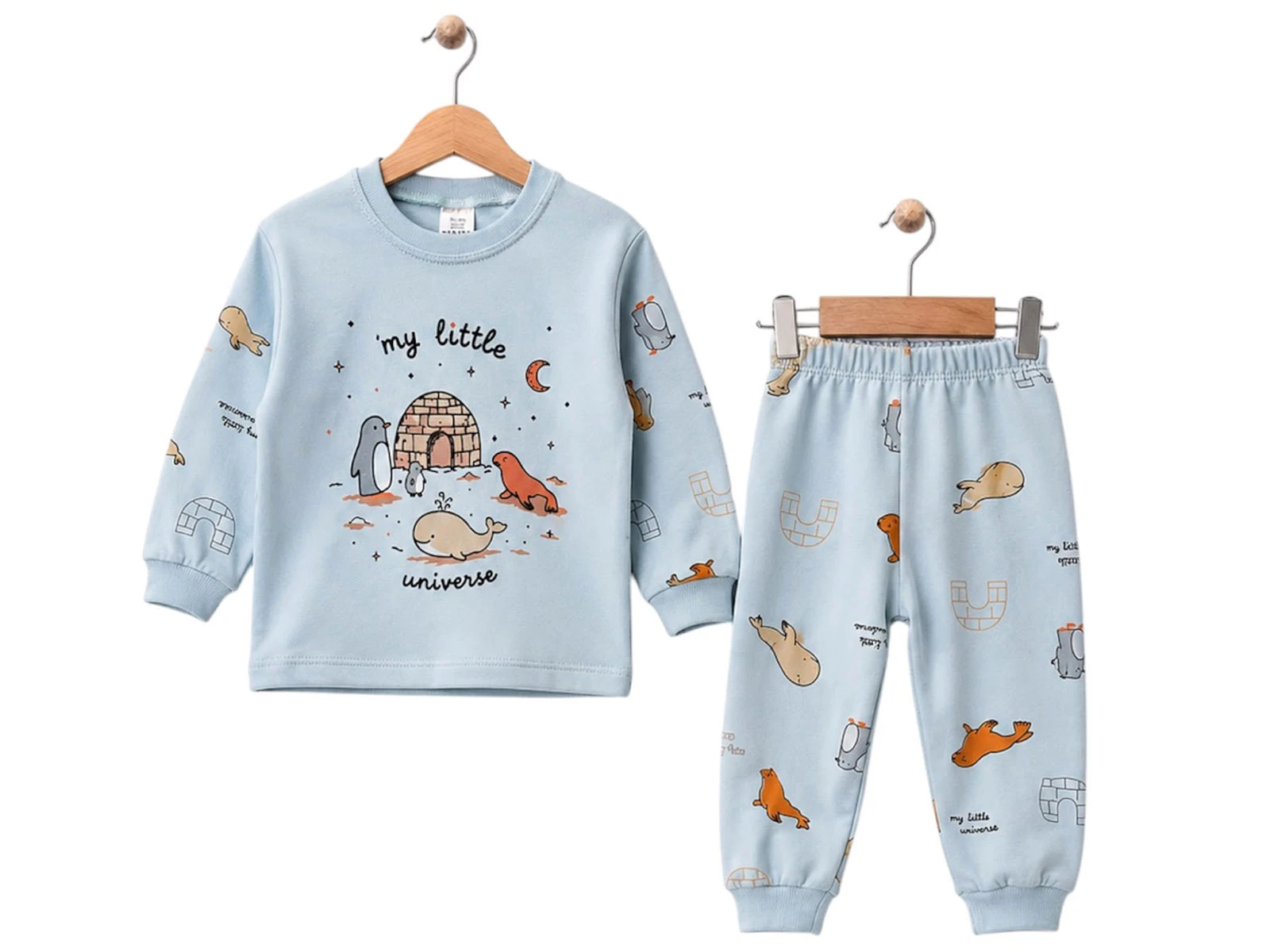 Toptan SÜPERMİNİ  Hayvan Desenli Erkek Takım  Toptan Bebek Çocuk Giyim - Beniz Kids