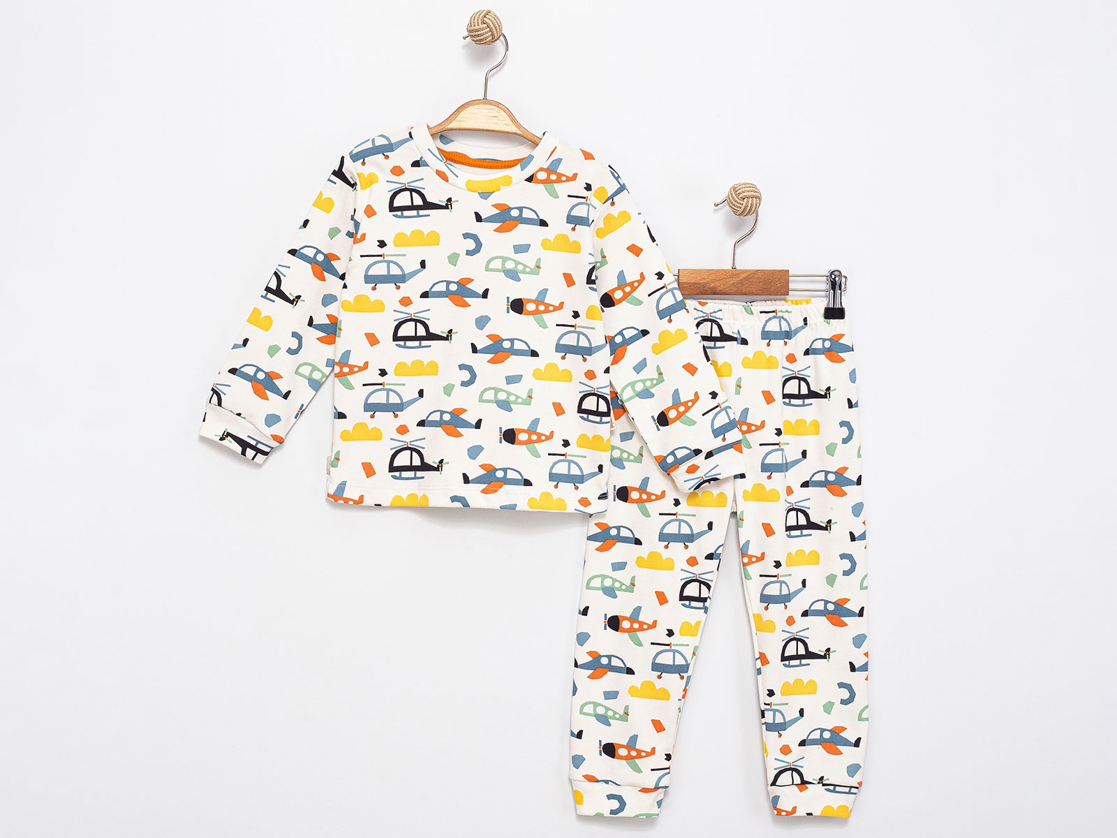 Helikopter Desenli Erkek Pijama Takım
