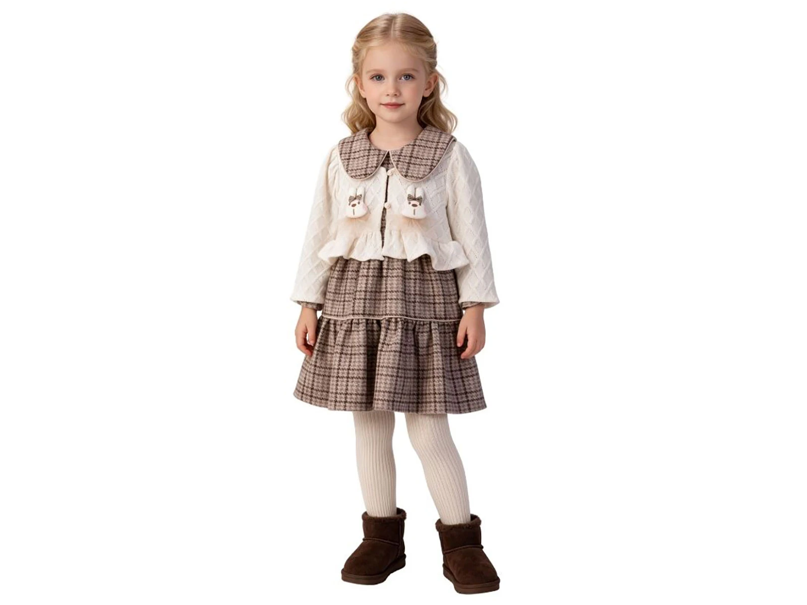 Toptan AYD KİDS Hırkalı Kız Çocuk Elbise Toptan Bebek Çocuk Giyim - Beniz Kids