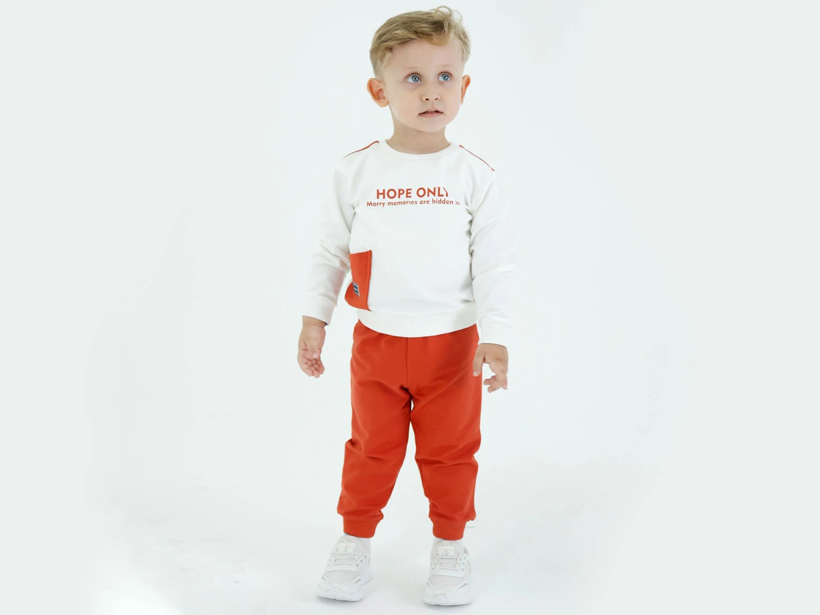 Toptan BICIR KİDS Hope Baskılı Cepli Erkek Takım  Toptan Bebek Çocuk Giyim - Beniz Kids