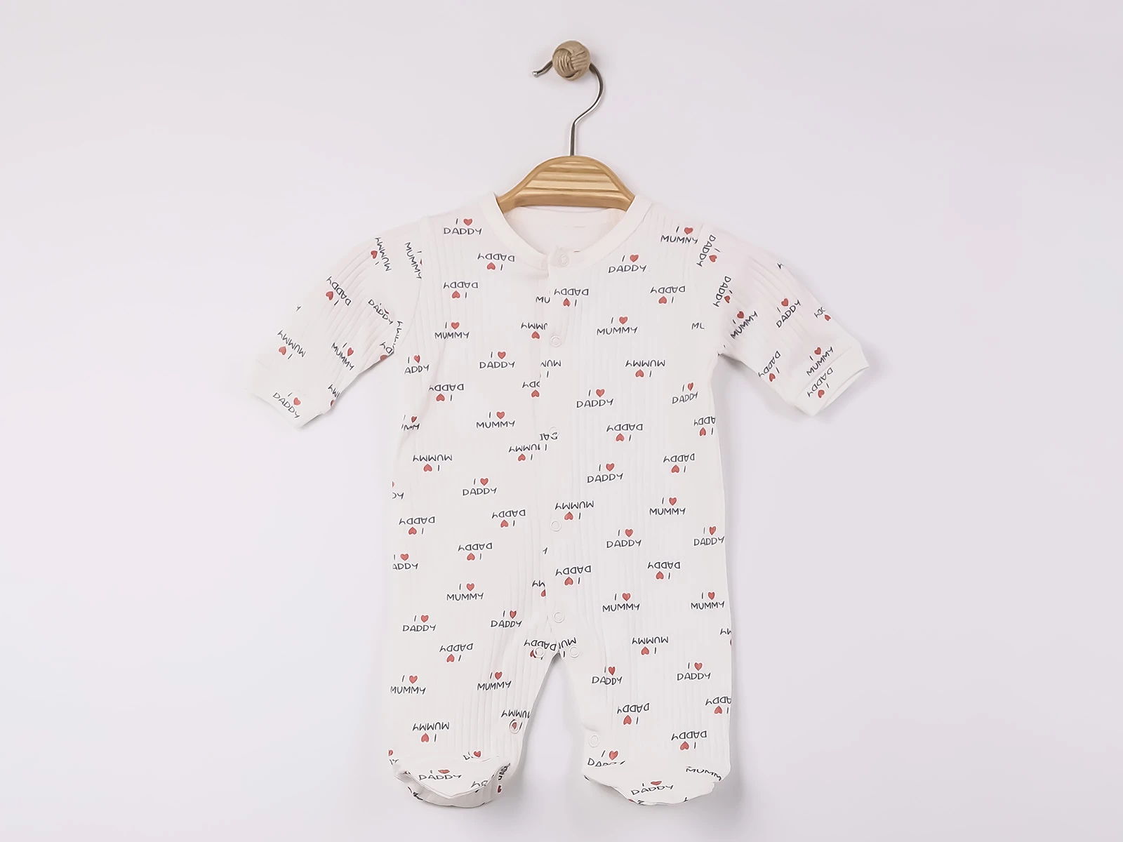 I Love Daddy Mummy  Desenli Unisex Bebe Tulum