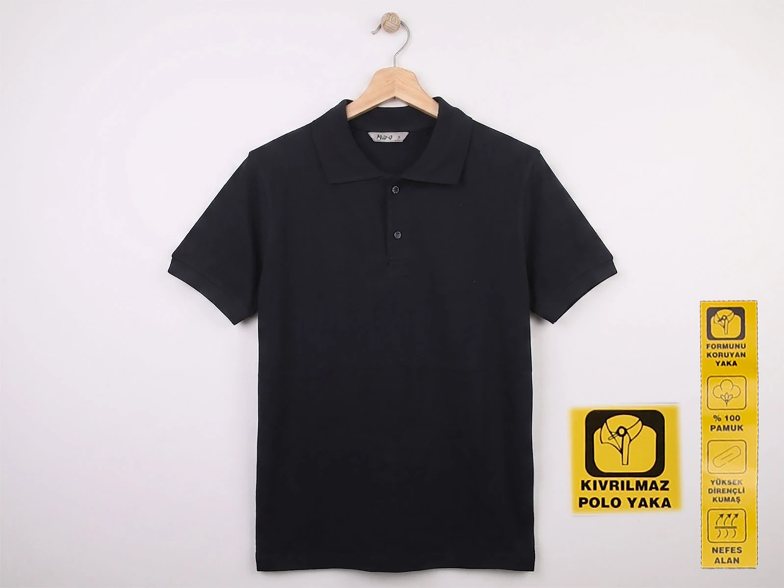 Toptan NZY İlkokul Boy Lacivert Renk Kıvrılmaz Yaka Okul Polo Yaka Lakos Tişört Toptan Bebek Çocuk Giyim - Beniz Kids