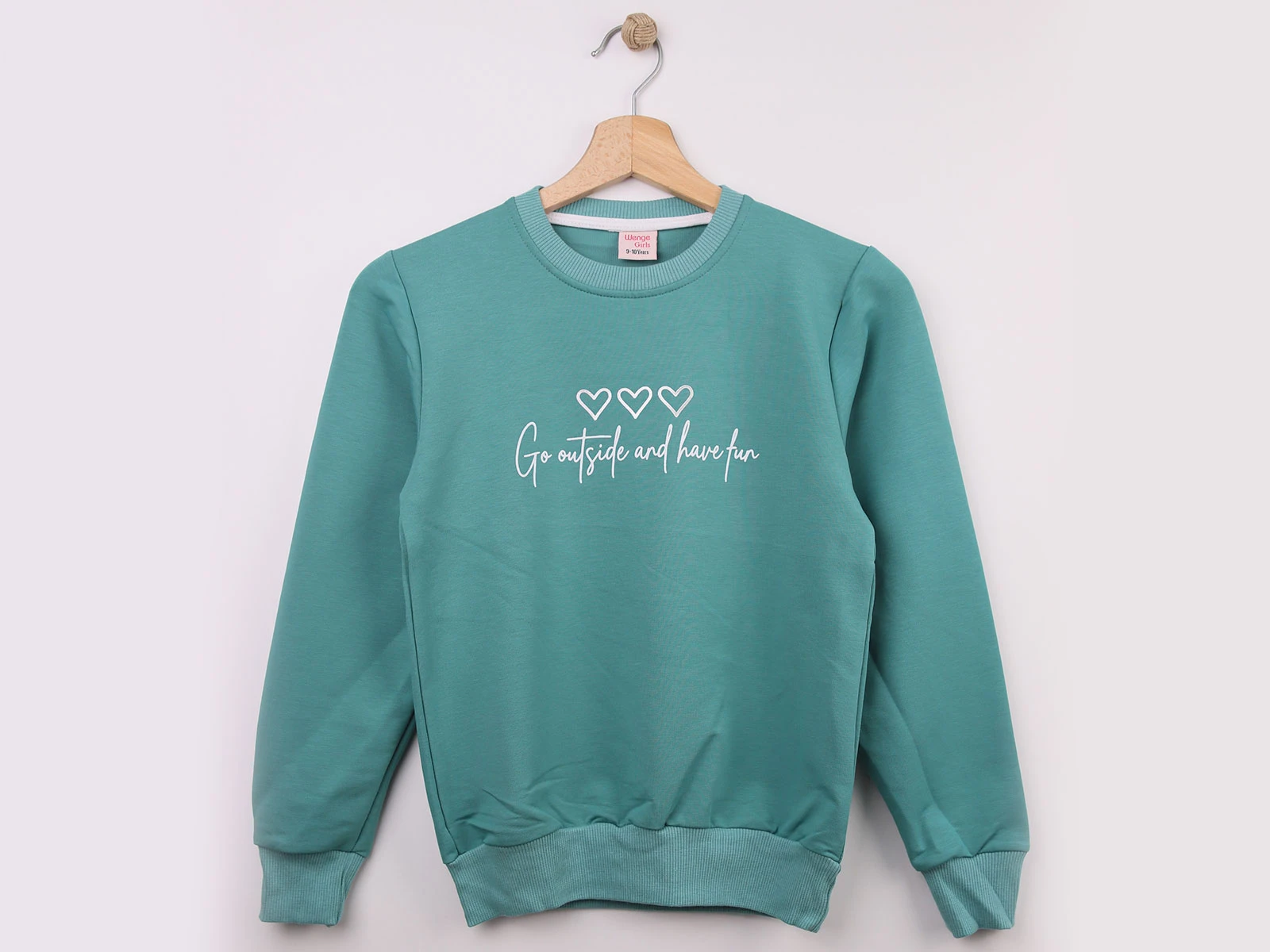 Toptan WENGE KİDS Kalp Baskılı Kız Sweat  Toptan Bebek Çocuk Giyim - Beniz Kids