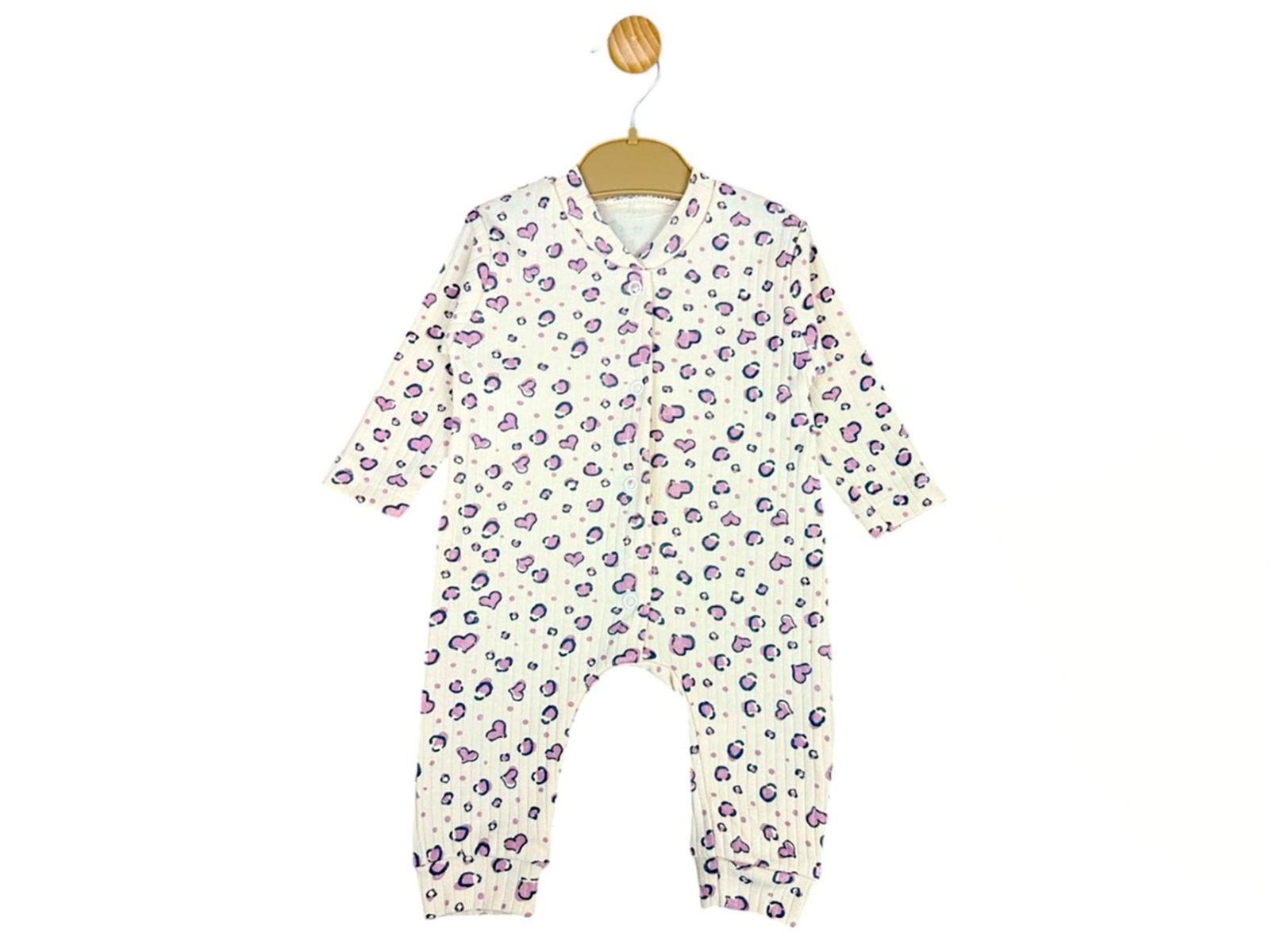 Leopar Desenli Kız Bebe Tulum