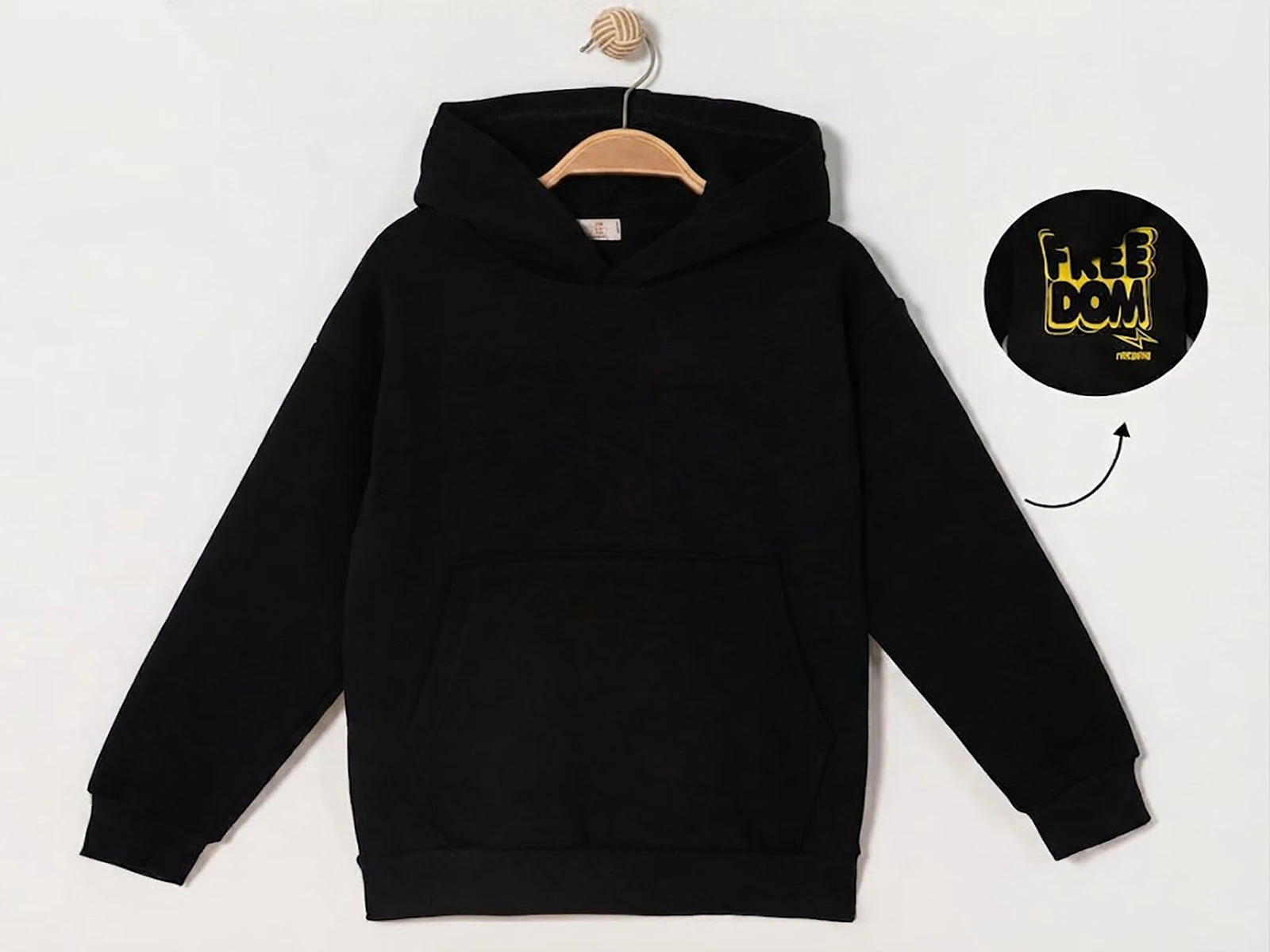 Toptan RUHAT KİDS Kanguru Cepli Siyah Kapşonlu 3 İp Şardonlu Erkek Sweat  Toptan Bebek Çocuk Giyim - Beniz Kids