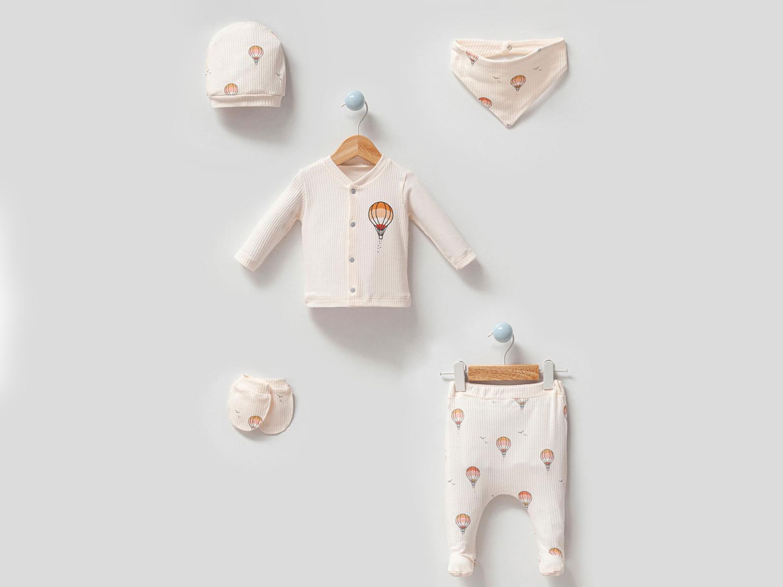 Kapadokya Baskılı Erkek  Bebe 5li Set