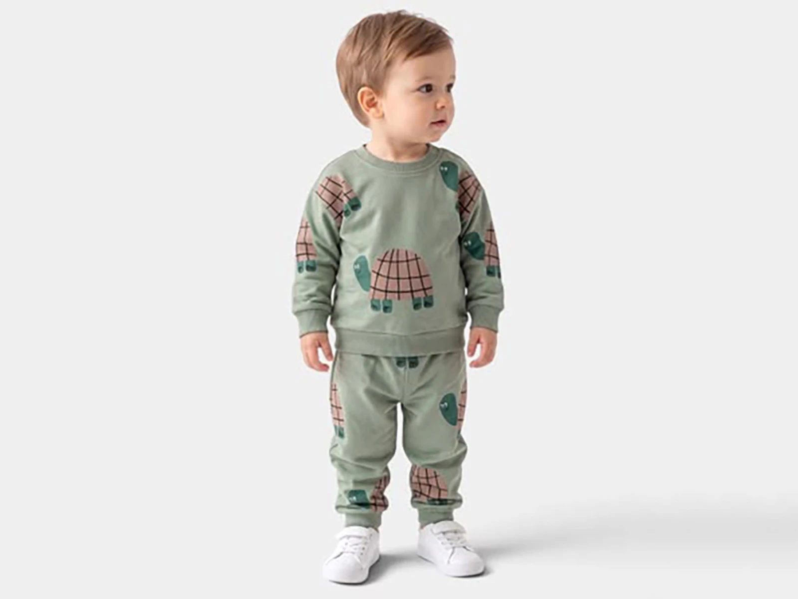 Toptan GÖZDE Kaplumbağa Baskılı Erkek Bebek Takım Toptan Bebek Çocuk Giyim - Beniz Kids