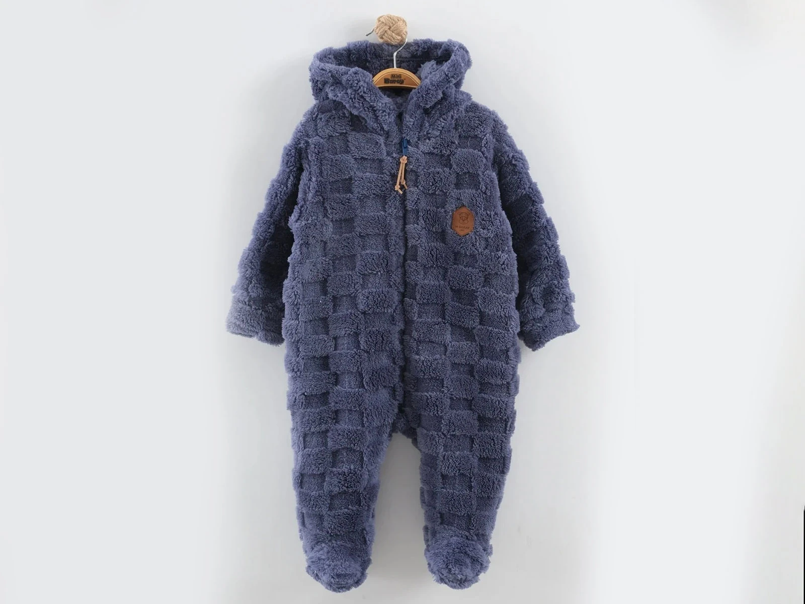 Toptan MİNİ BARAY Kapşonlu Welsfot Erkek Bebek Tulum Toptan Bebek Çocuk Giyim - Beniz Kids