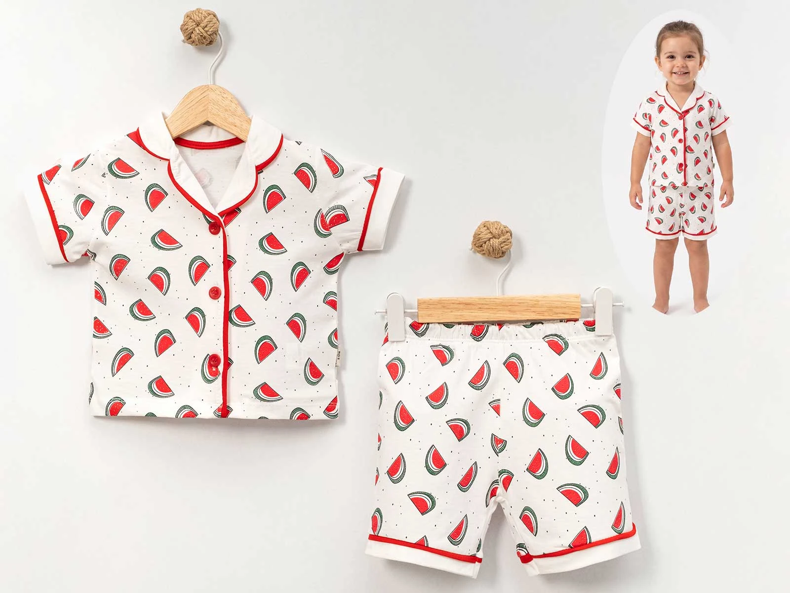 Karpuz Baskılı Kız Bebe Pijama Takım