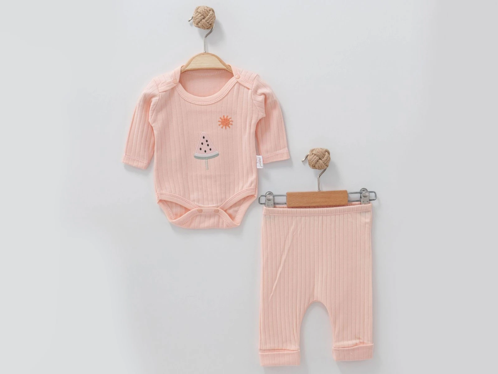 Toptan NAYINOM Karpuz Dondurma Baskılı Kız Bebe Takım  Toptan Bebek Çocuk Giyim - Beniz Kids