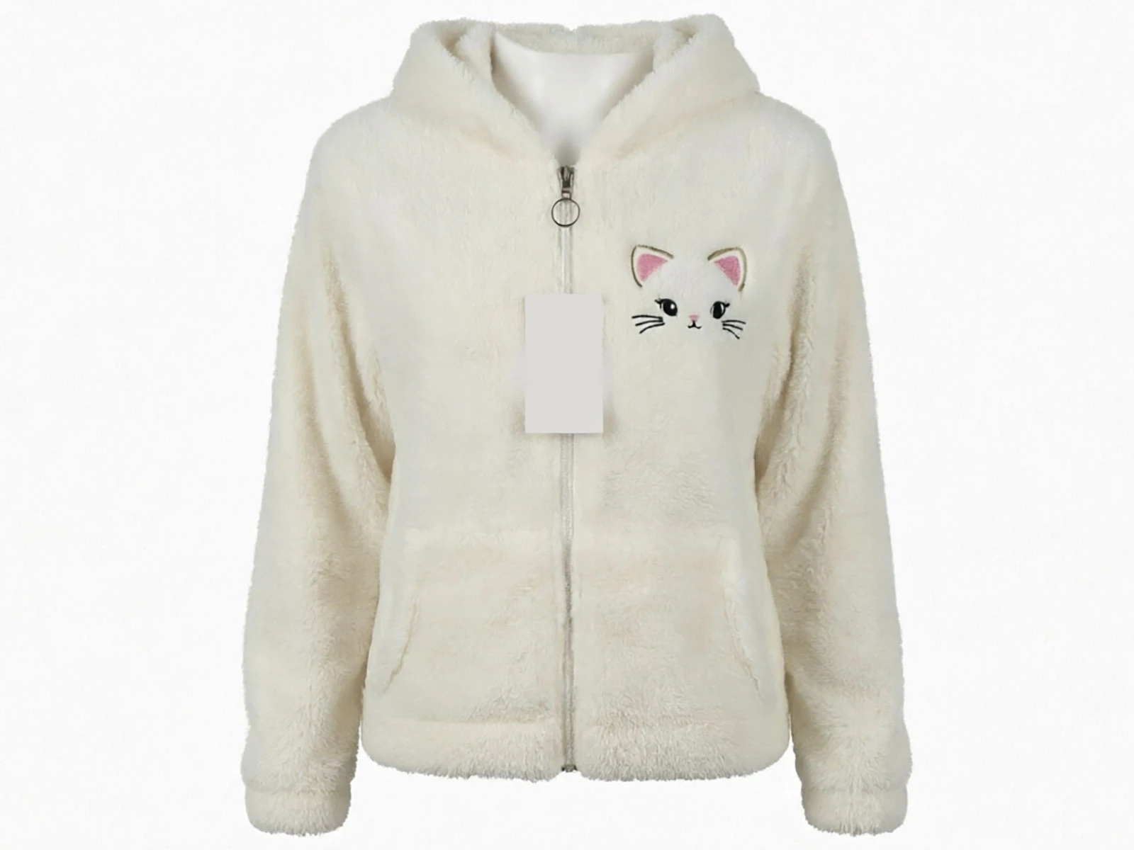 Toptan STAR POP Kedi Nakışlı Well Soft Peluş Kız Hırka Toptan Bebek Çocuk Giyim - Beniz Kids