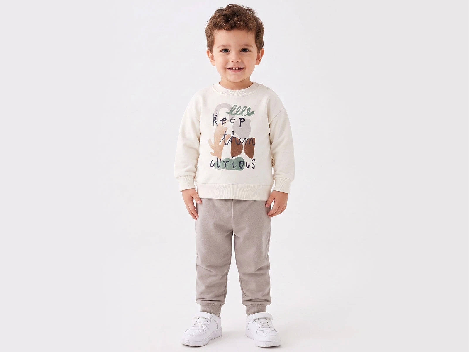 Toptan VOVİDO Keep Baskılı Erkek Bebe Takım  Toptan Bebek Çocuk Giyim - Beniz Kids