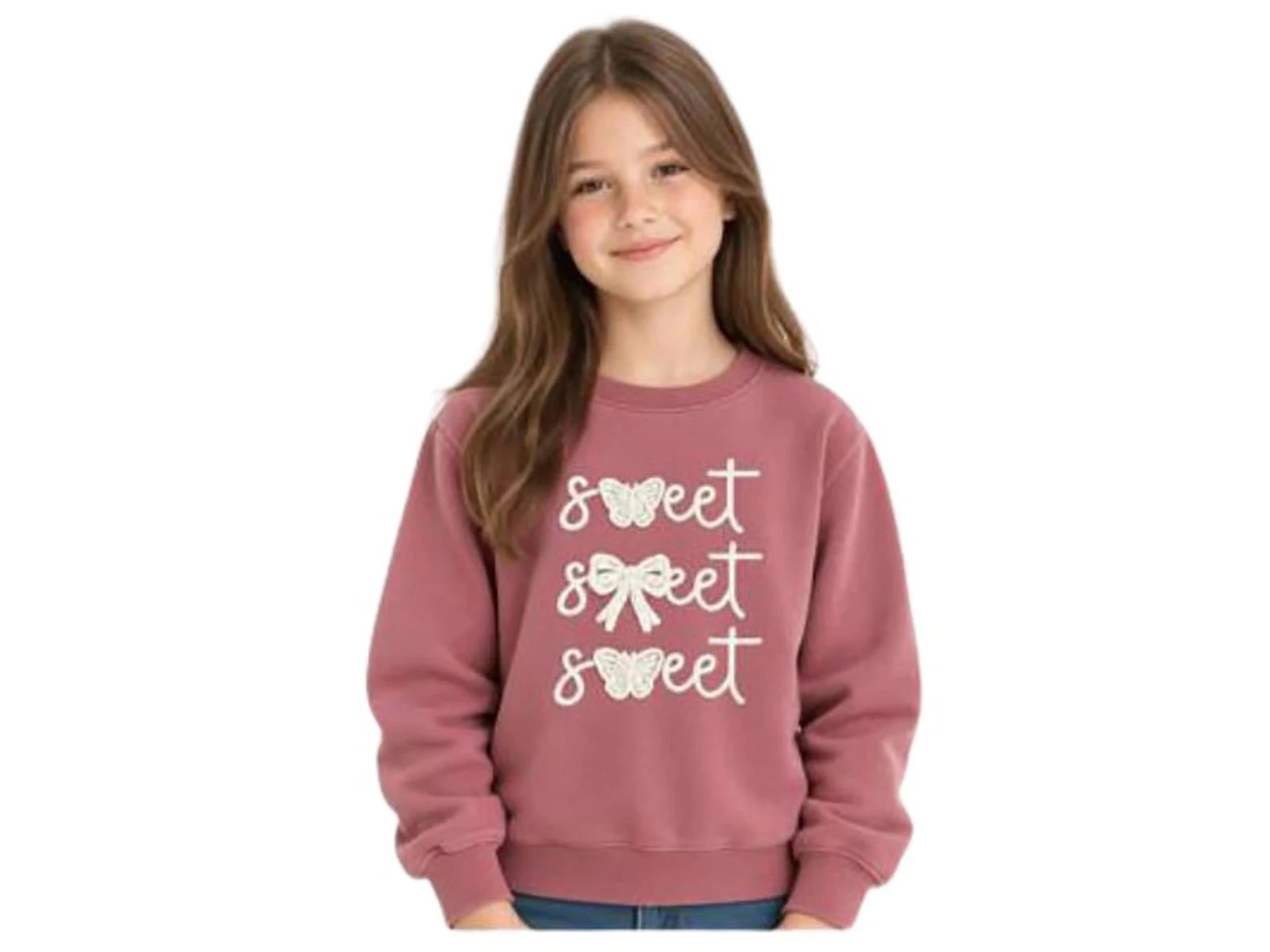 Toptan İ-CAN Kelebek Detay Kız Çocuk Sweat Toptan Bebek Çocuk Giyim - Beniz Kids
