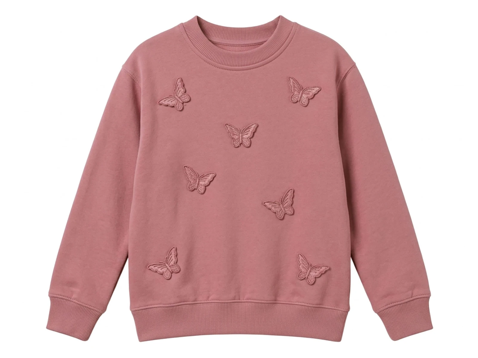 Toptan İ-CAN Kelebek Detaylı Kız Sweat Toptan Bebek Çocuk Giyim - Beniz Kids