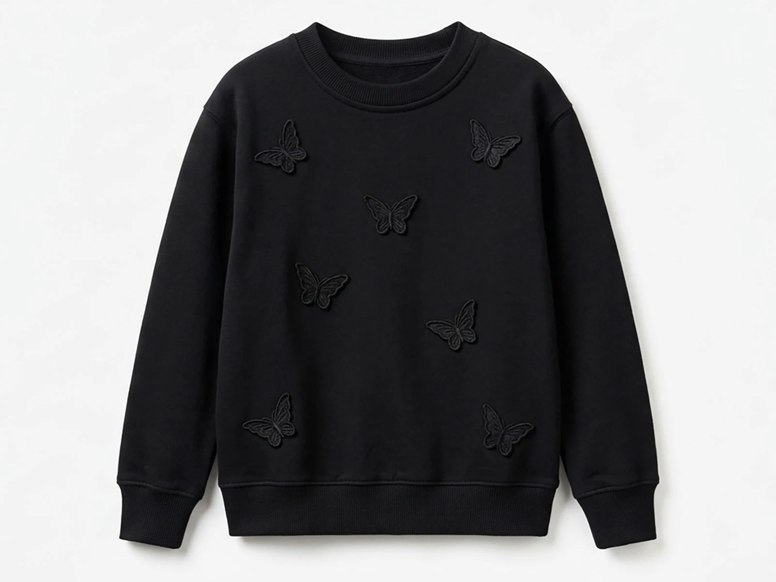 Toptan İ-CAN Kelebek Detaylı Kız Sweat Toptan Bebek Çocuk Giyim - Beniz Kids