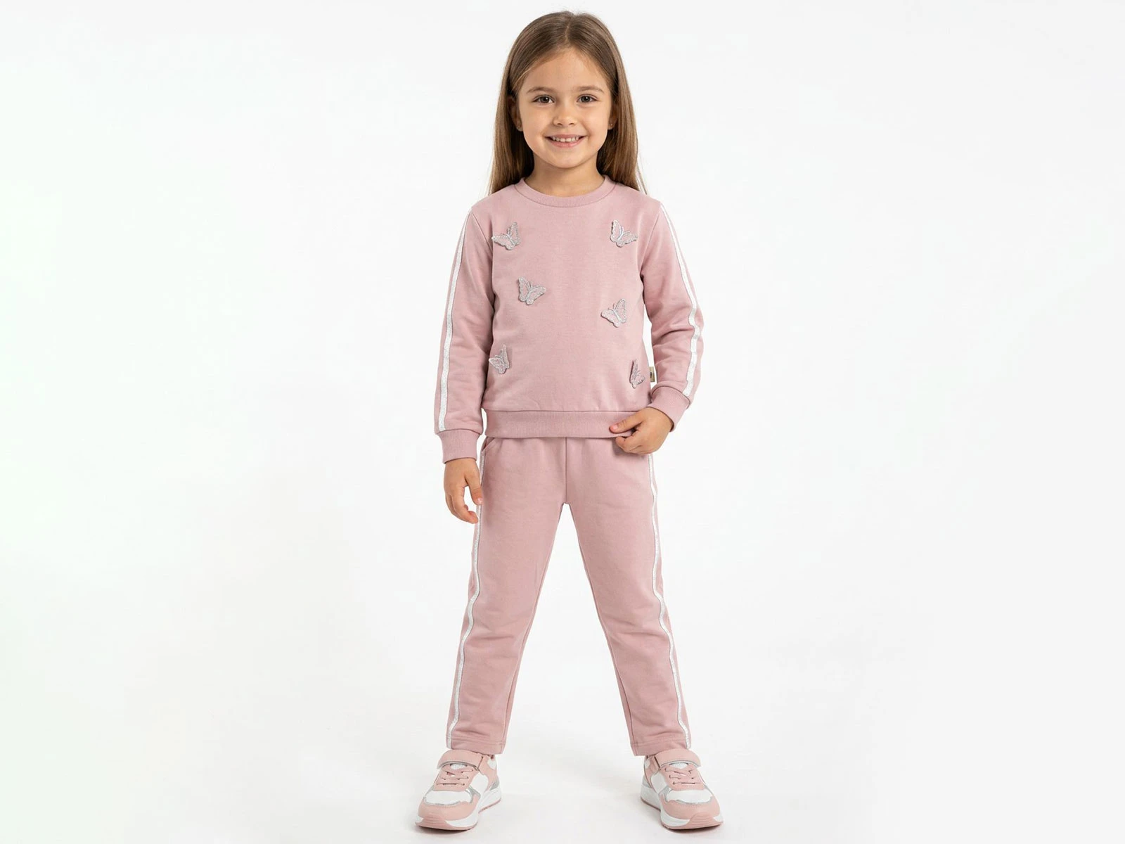 Toptan LADY GOLD Kelebek Nakışlı Kız Takım  Toptan Bebek Çocuk Giyim - Beniz Kids