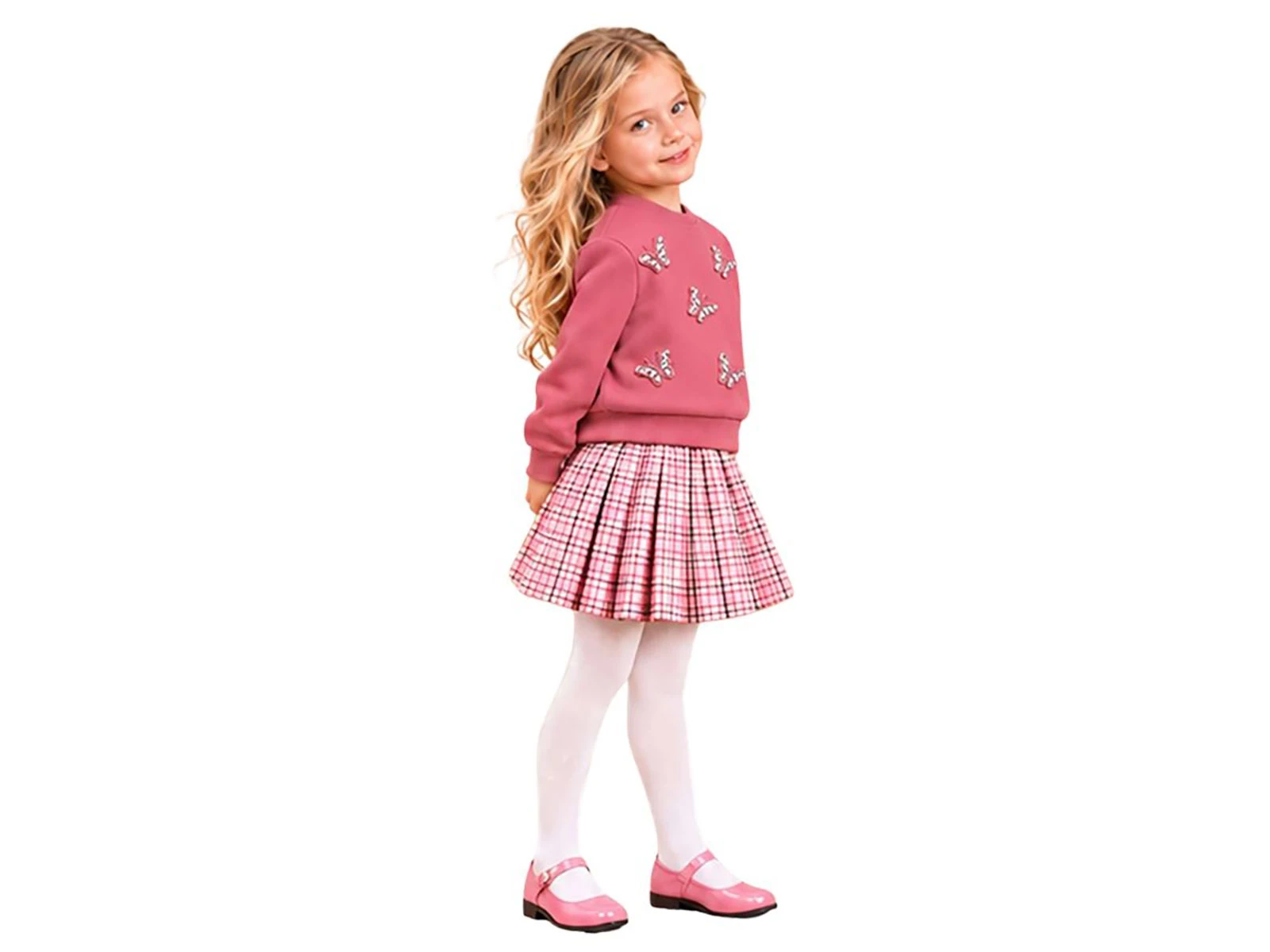 Toptan LADY GOLD Kelebekli Kız Çocuk Takım Toptan Bebek Çocuk Giyim - Beniz Kids