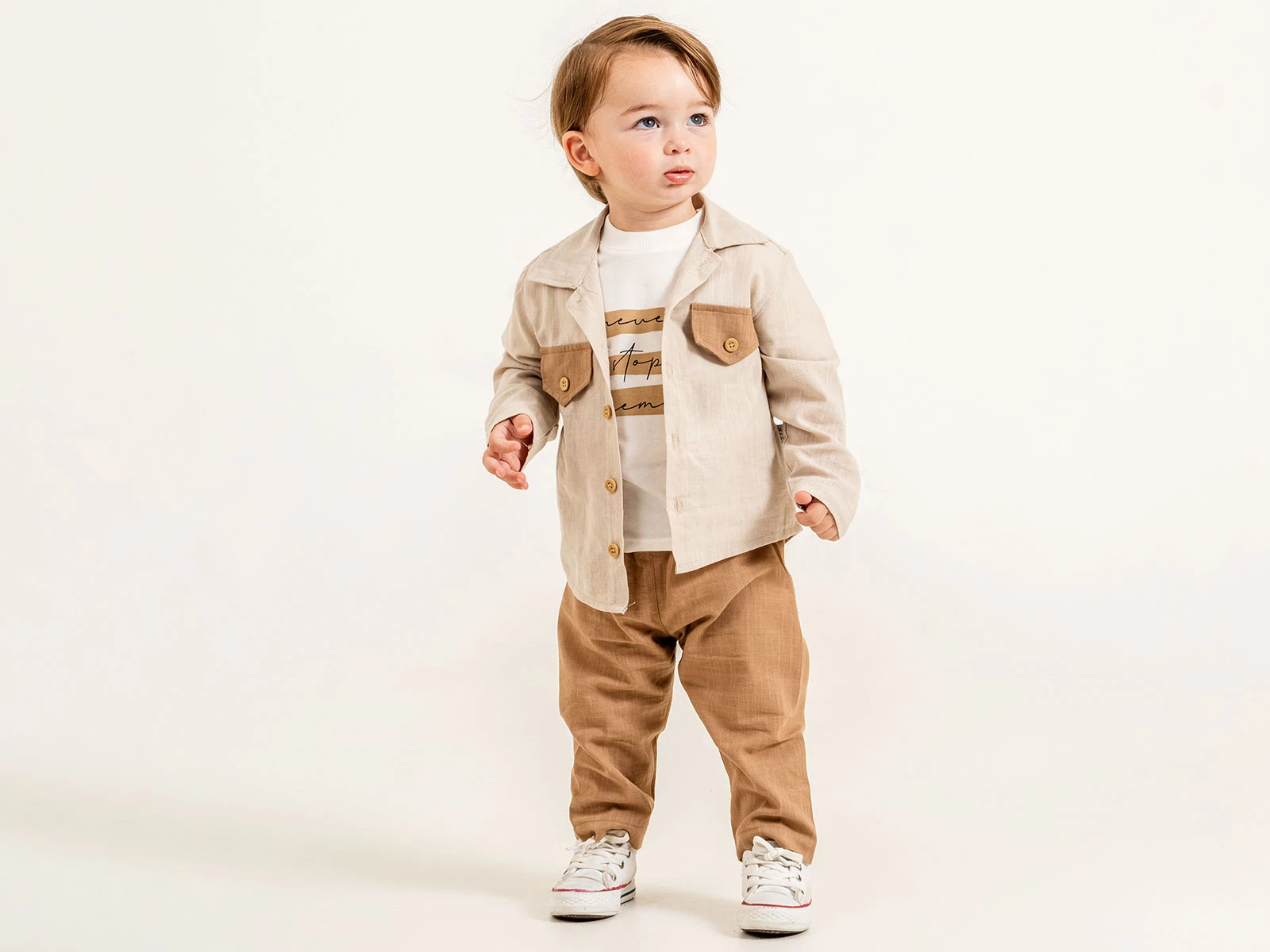 Toptan ÇITIR KİDS Keten Gömlekli Cepli Erkek Bebe Üçlü Takım  Toptan Bebek Çocuk Giyim - Beniz Kids