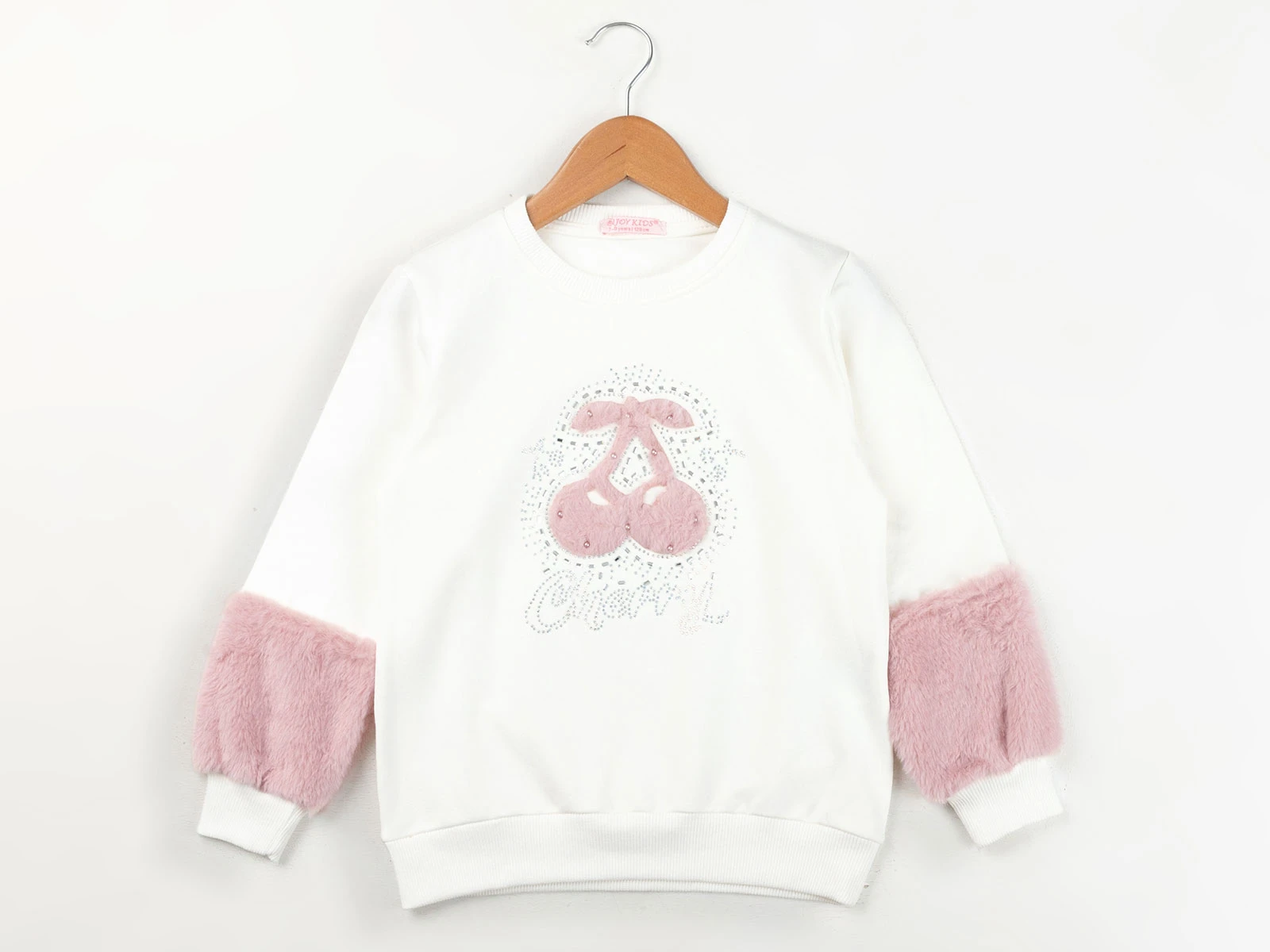 Toptan ENJOY BABY Kıraz Baskılı Taş Detaylı 2 İp Şardonlu Kız Sweat  Toptan Bebek Çocuk Giyim - Beniz Kids