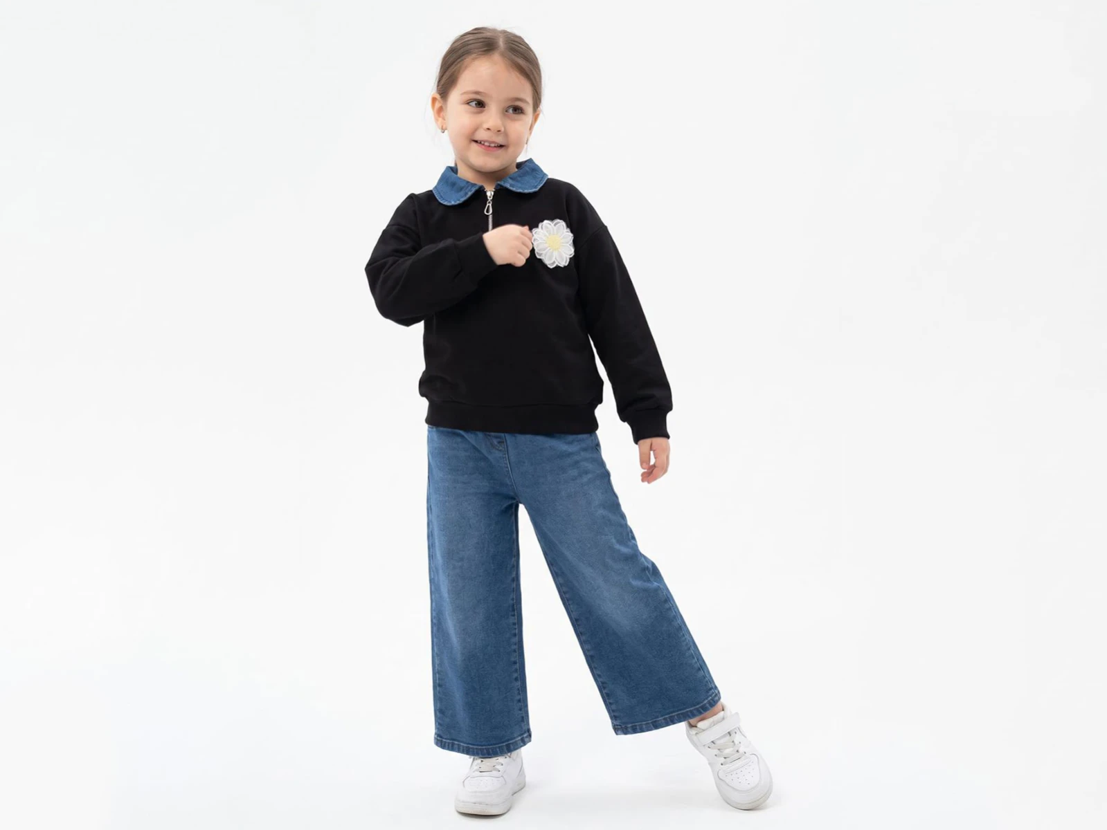 Toptan İNCİLAY Çiçek Detaylı Kız Takım Toptan Bebek Çocuk Giyim - Beniz Kids