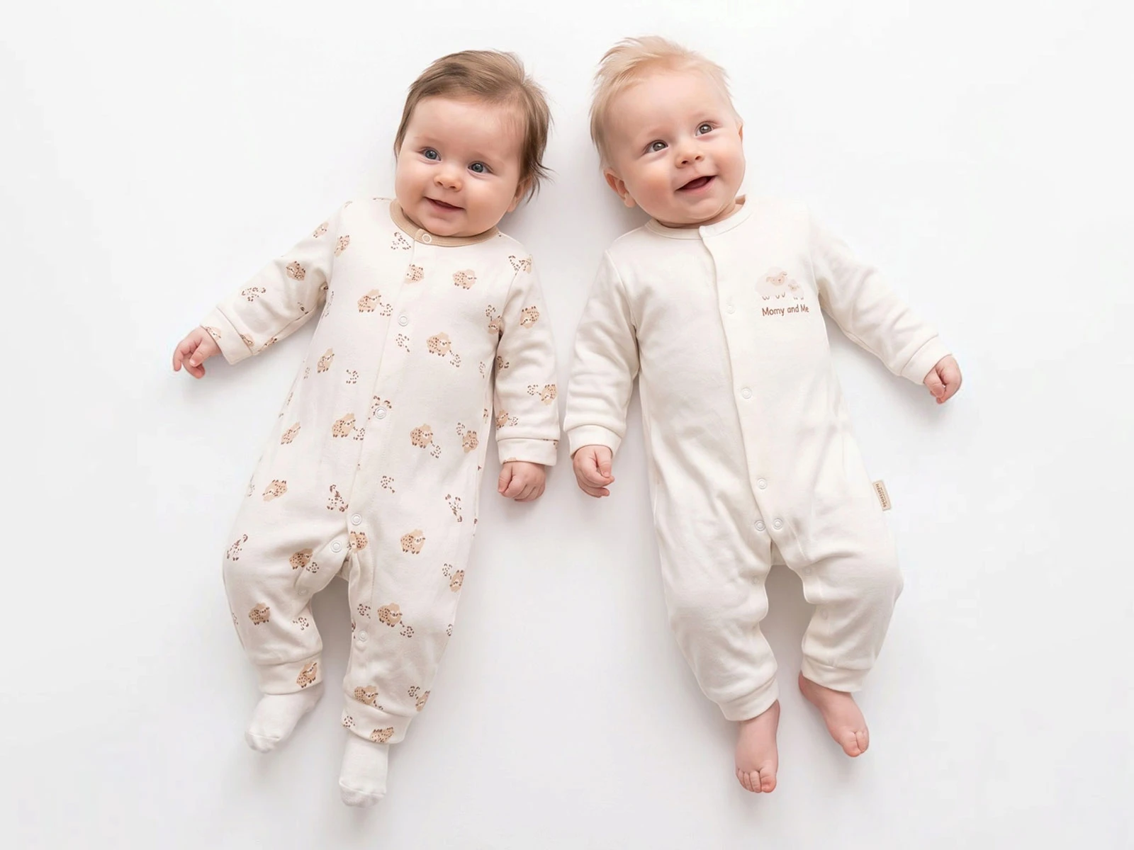 Toptan BAM-BİNO Koyun Desenli Bebek Tulum Set Toptan Bebek Çocuk Giyim - Beniz Kids