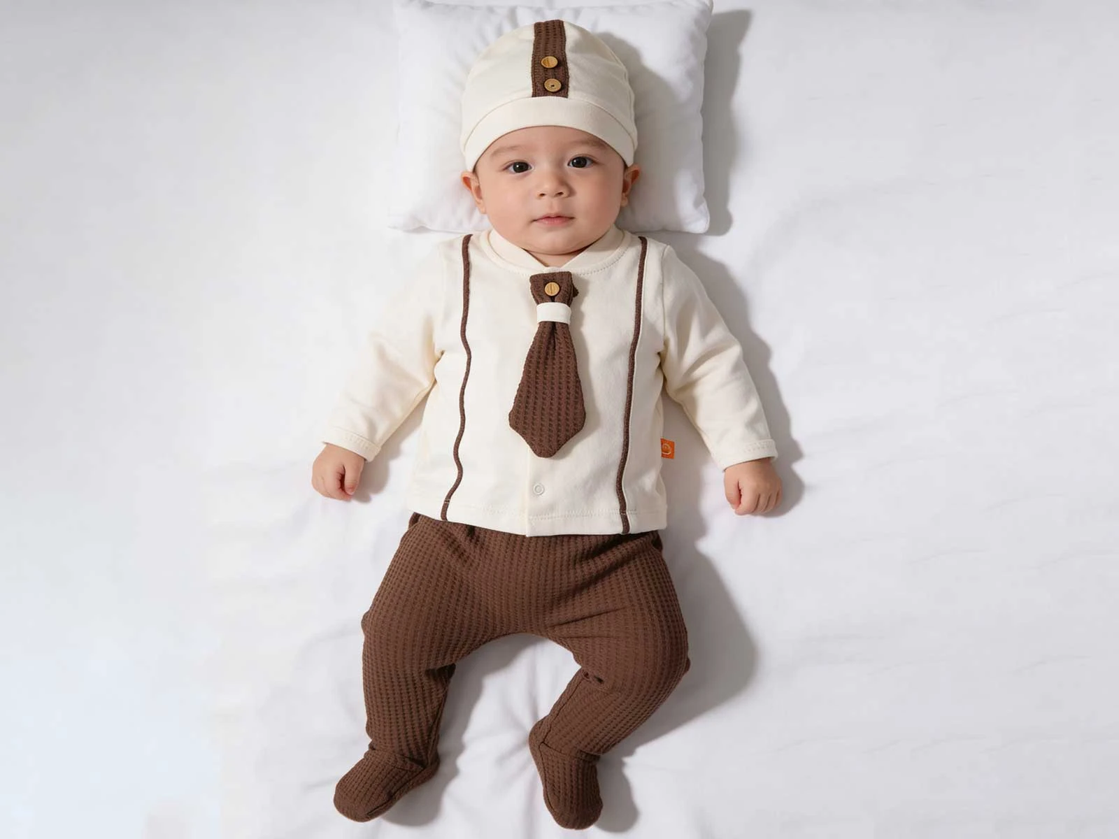 Kravatlı Erkek Bebe 5li Set 