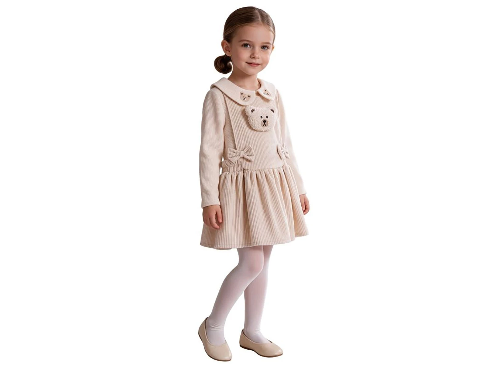 Toptan AYD KİDS Kurdele Detay Kız Çocuk Elbise Toptan Bebek Çocuk Giyim - Beniz Kids