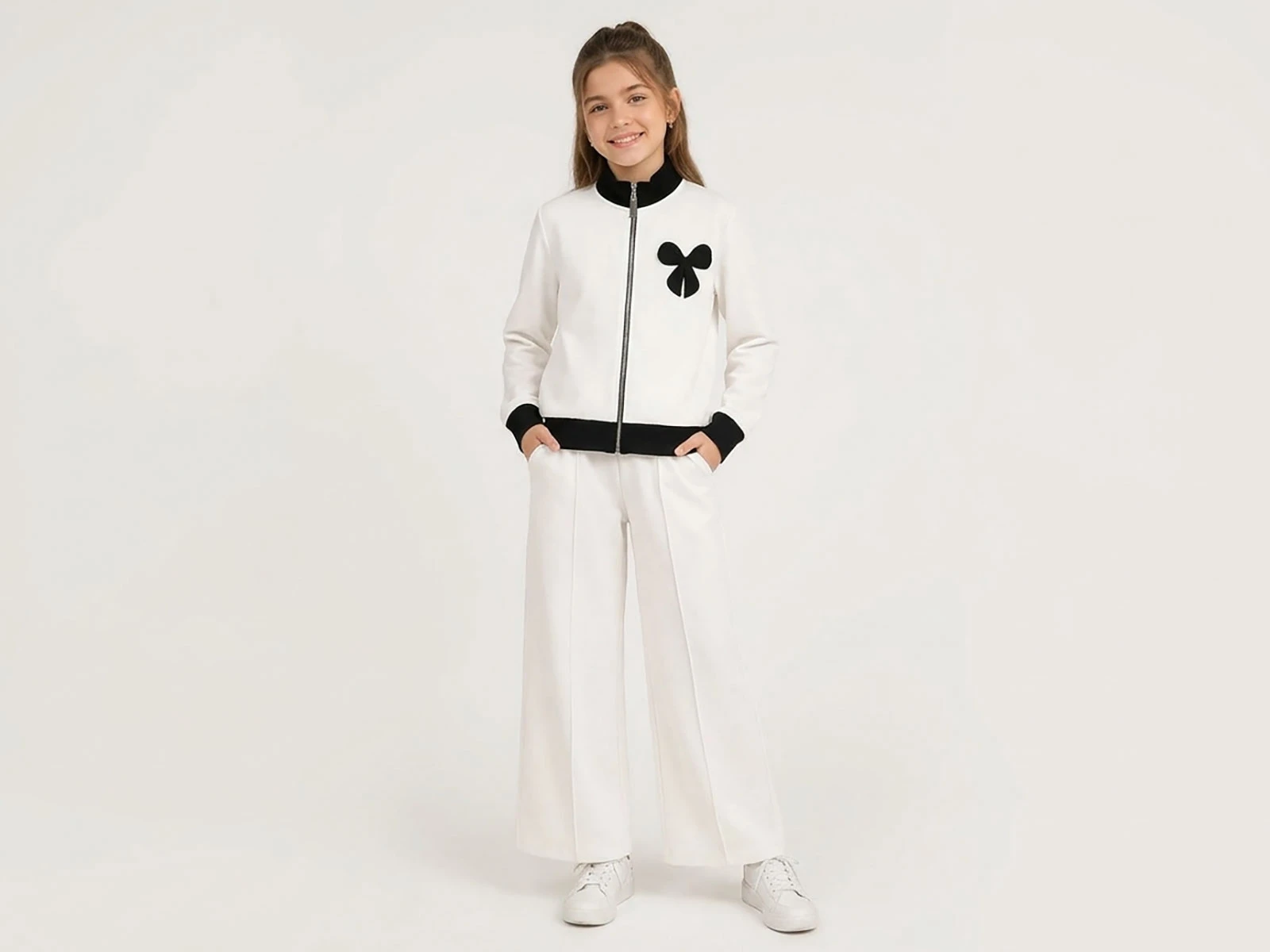 Toptan MENSİS Kurdele Detay Kız Çocuk Takım Toptan Bebek Çocuk Giyim - Beniz Kids