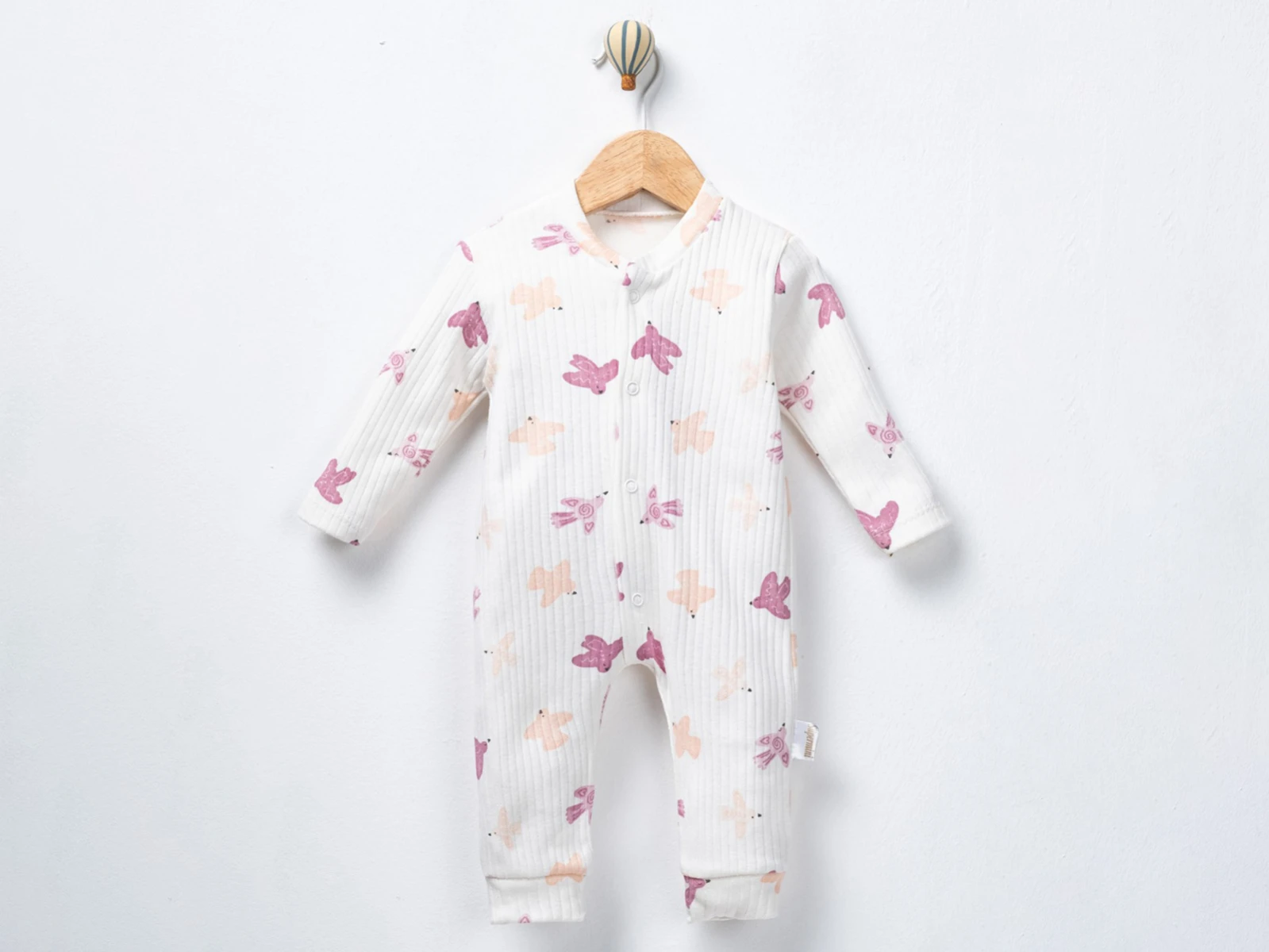 Kuş Desenli Kız Bebe Tulum