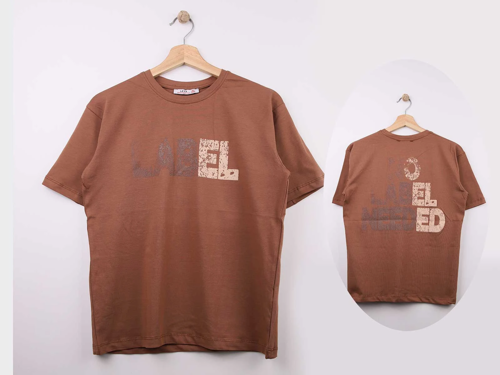 Label Baskılı Erkek Tişört 