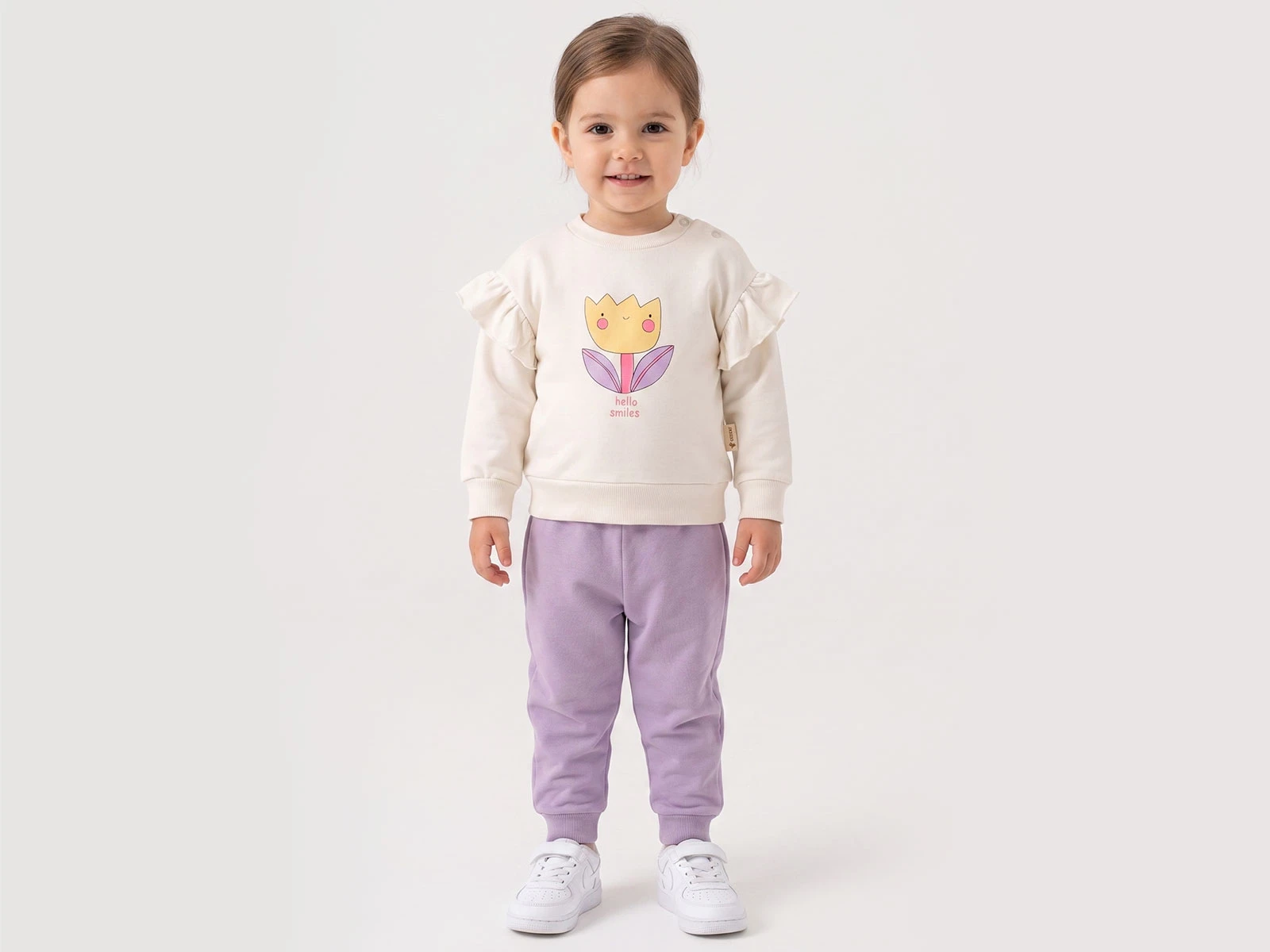 Toptan VOVİDO Lale Baskılı Kız Bebe Takım Toptan Bebek Çocuk Giyim - Beniz Kids