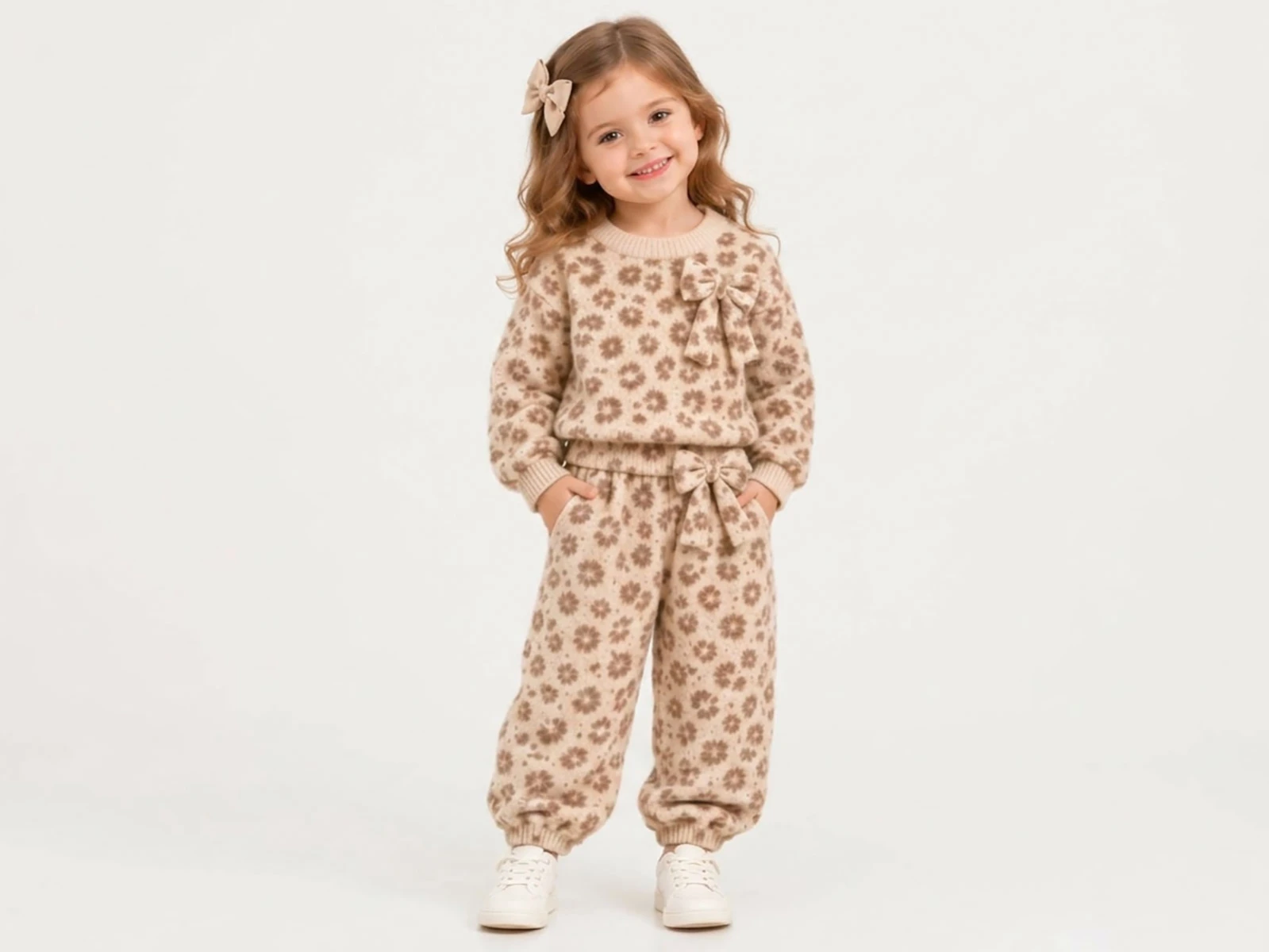 Toptan TOLGA KİDS Leopar Desenli Kız Çocuk Takım Toptan Bebek Çocuk Giyim - Beniz Kids
