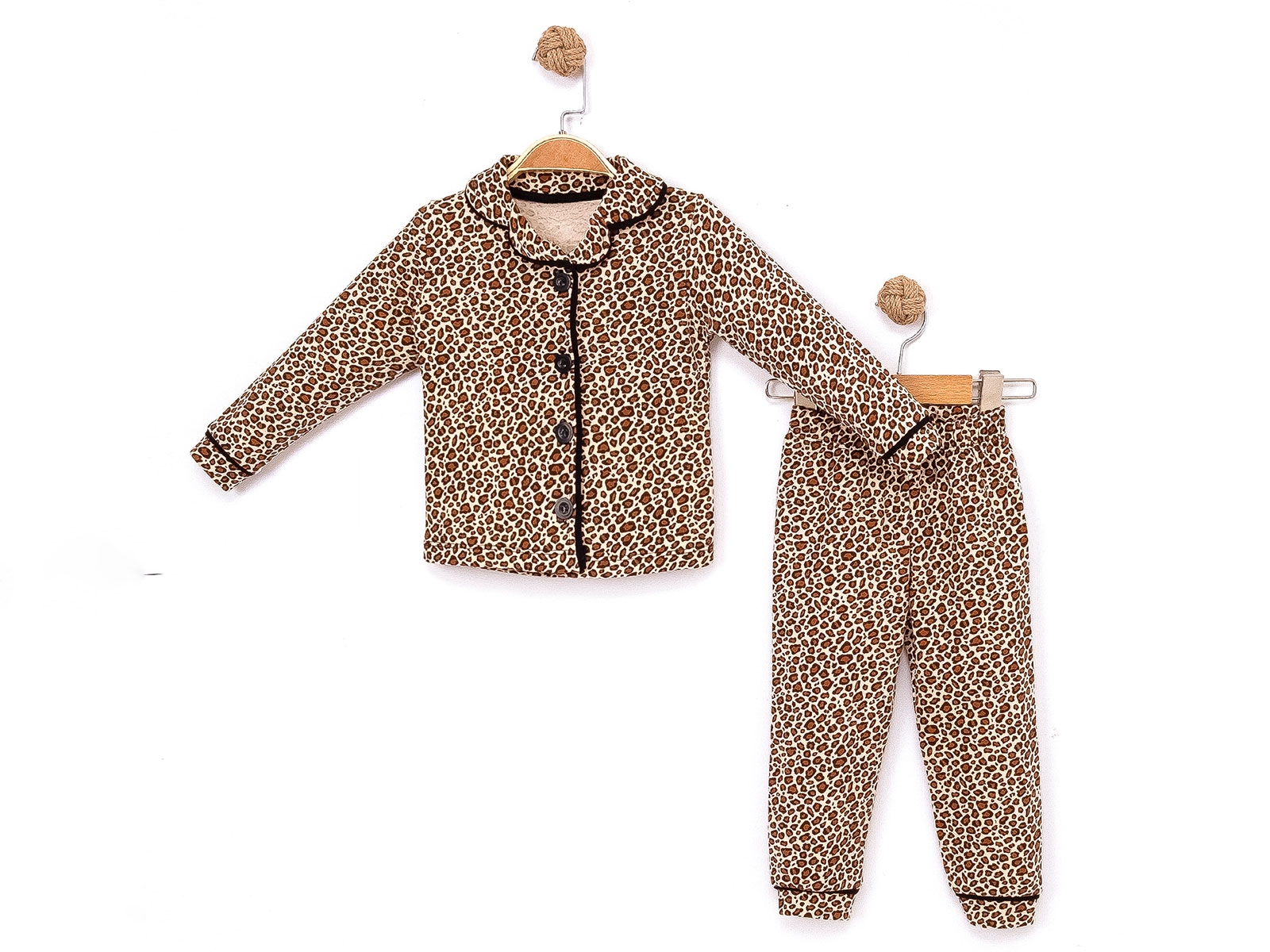 Leopar Desenli Kız Pijama Takım