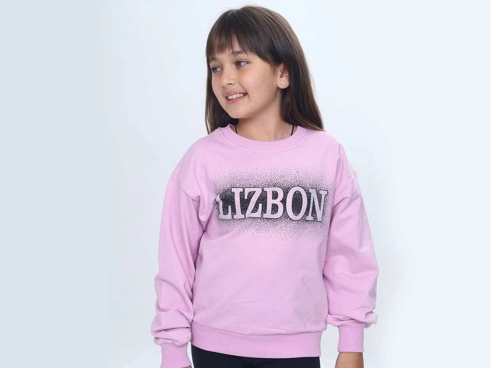 Toptan VIZVIZ Lizbon Baskılı 2 İp Kız Sweat  Toptan Bebek Çocuk Giyim - Beniz Kids