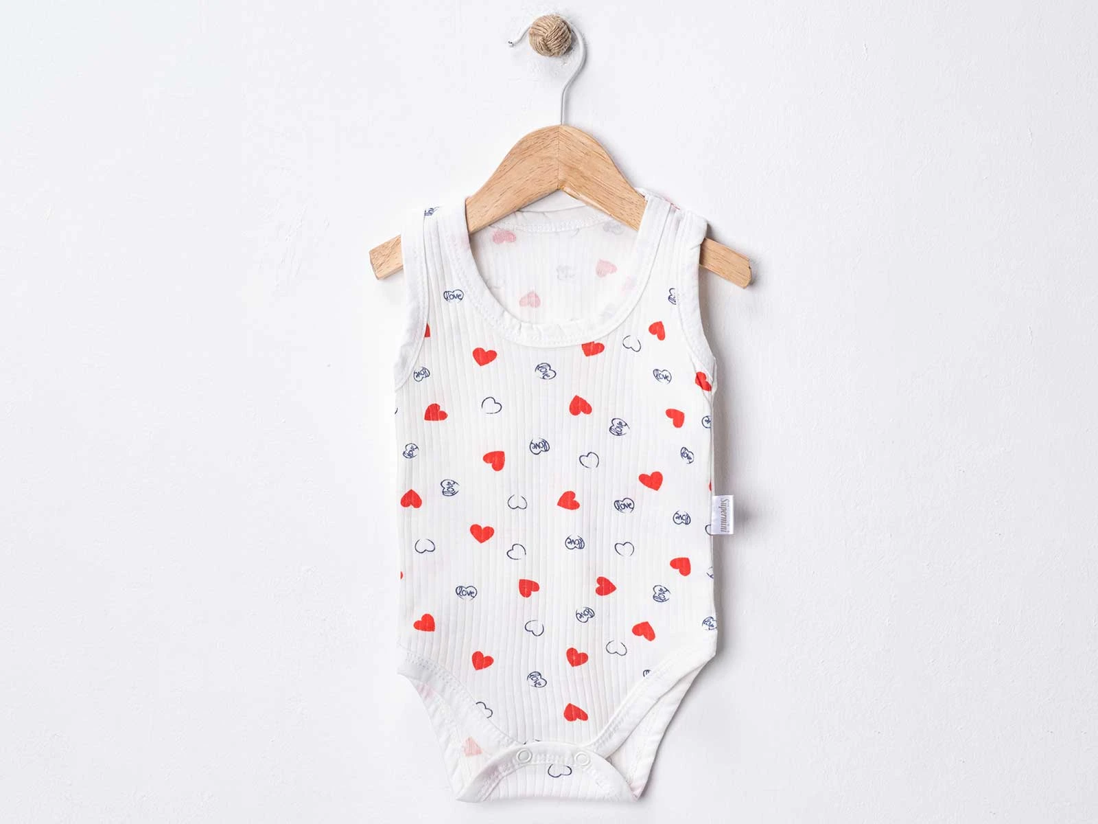 Love Baskılı Bebe Çıtçıtlı Badi