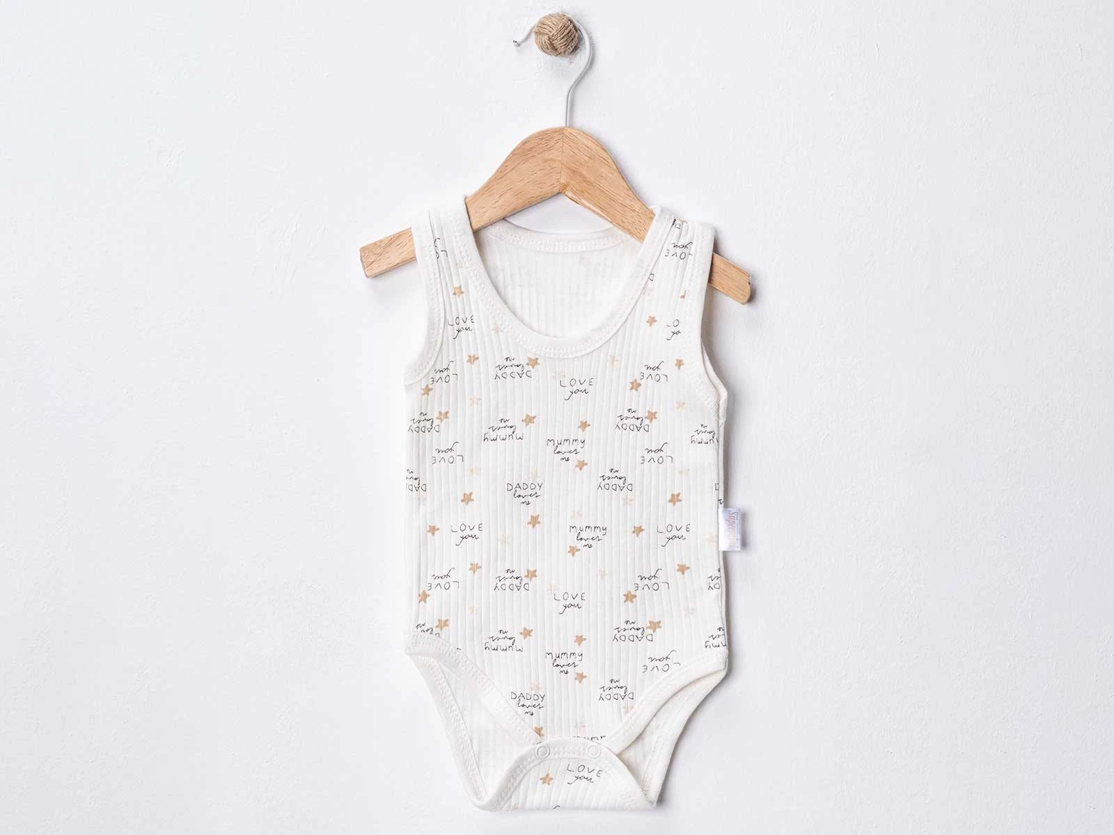 Love Baskılı Bebe Çıtçıtlı Badi