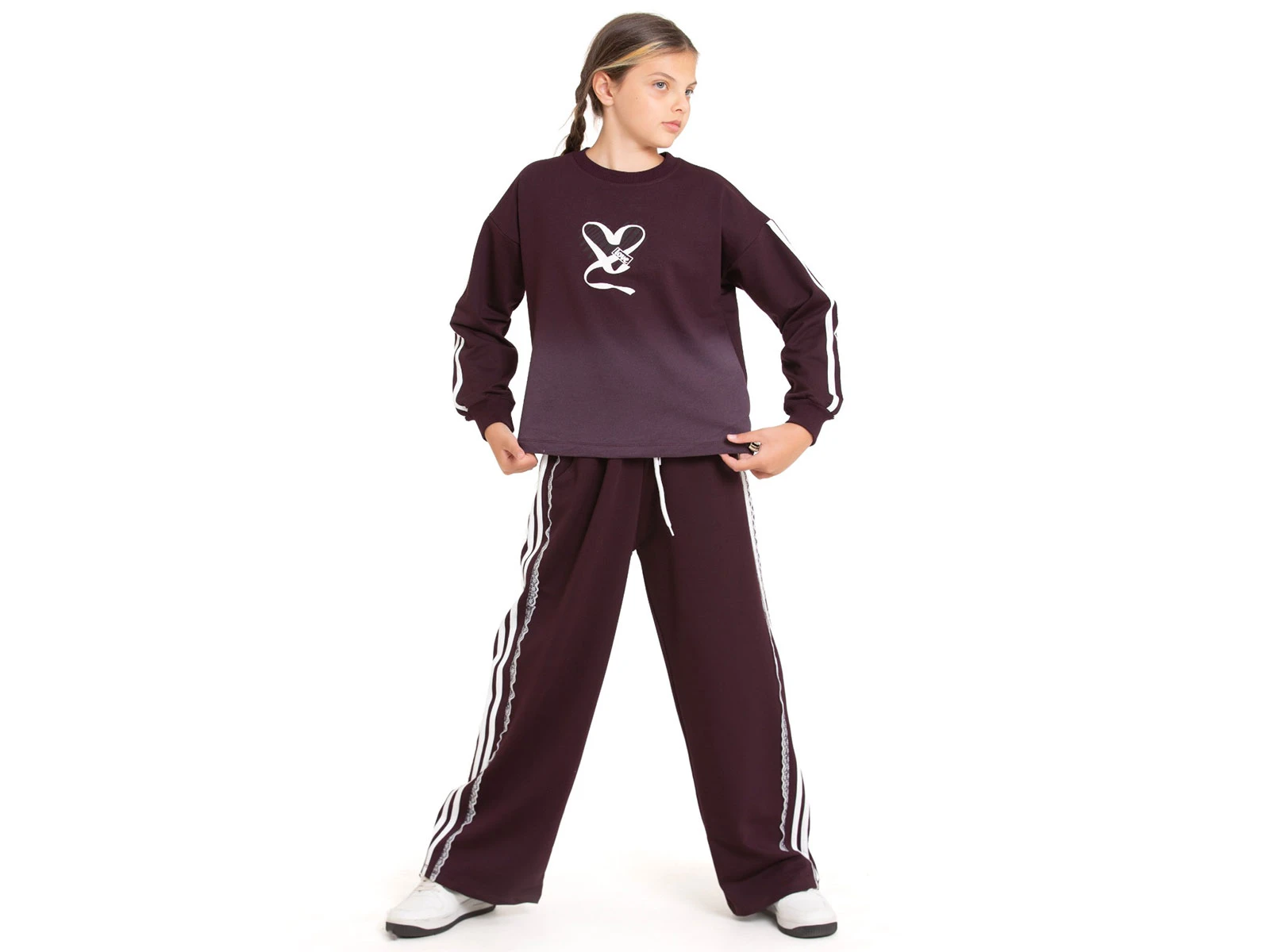 Toptan COOL KİDS Love Baskılı Bel Ayar Lastikli Kız Takım Toptan Bebek Çocuk Giyim - Beniz Kids